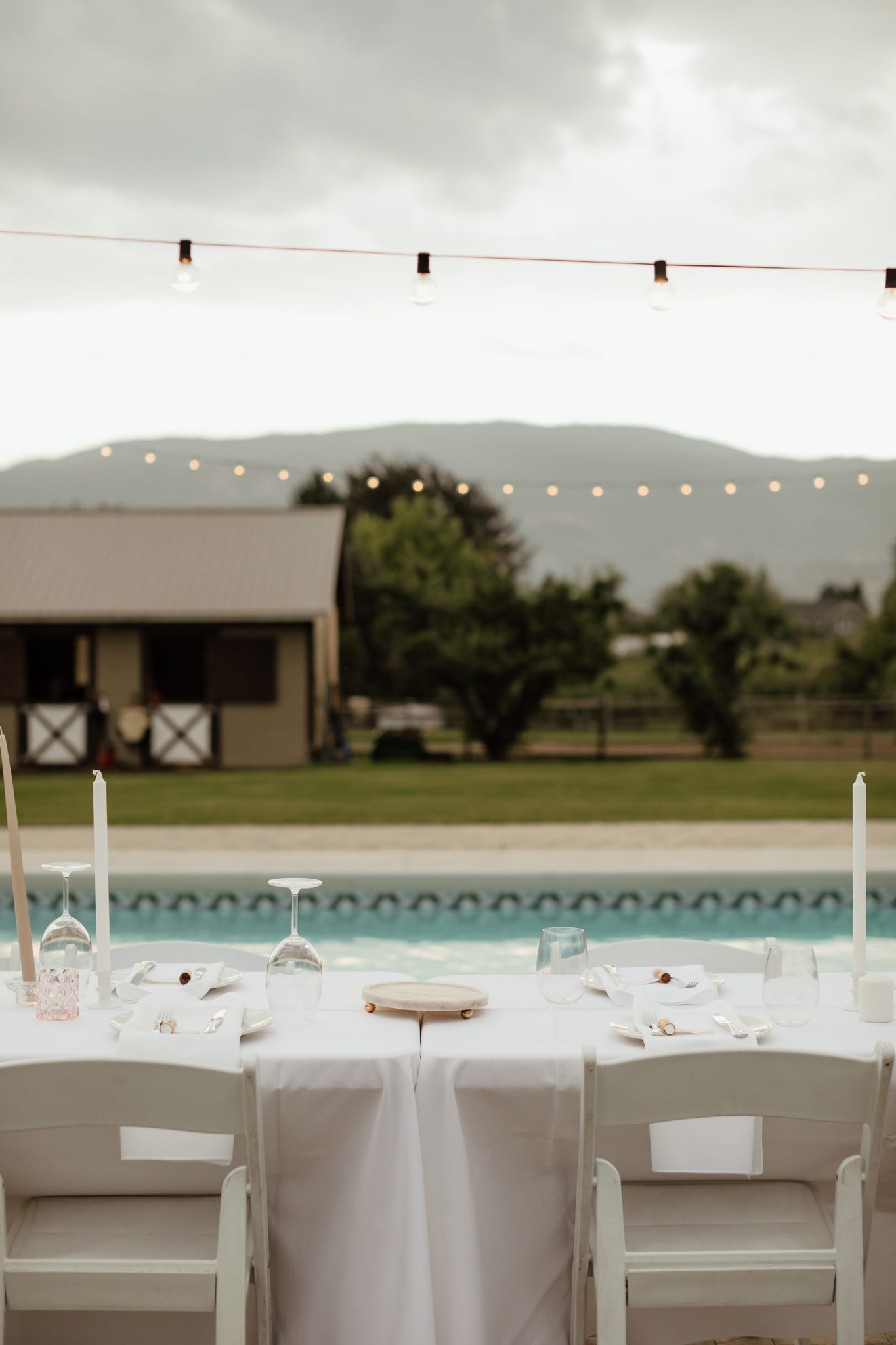 Dreamy Okanagan Valley wedding reception in wine country