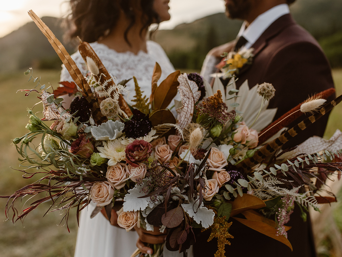 Boho Bouquet Inspiration with earthy tones and sage hues with dried florals