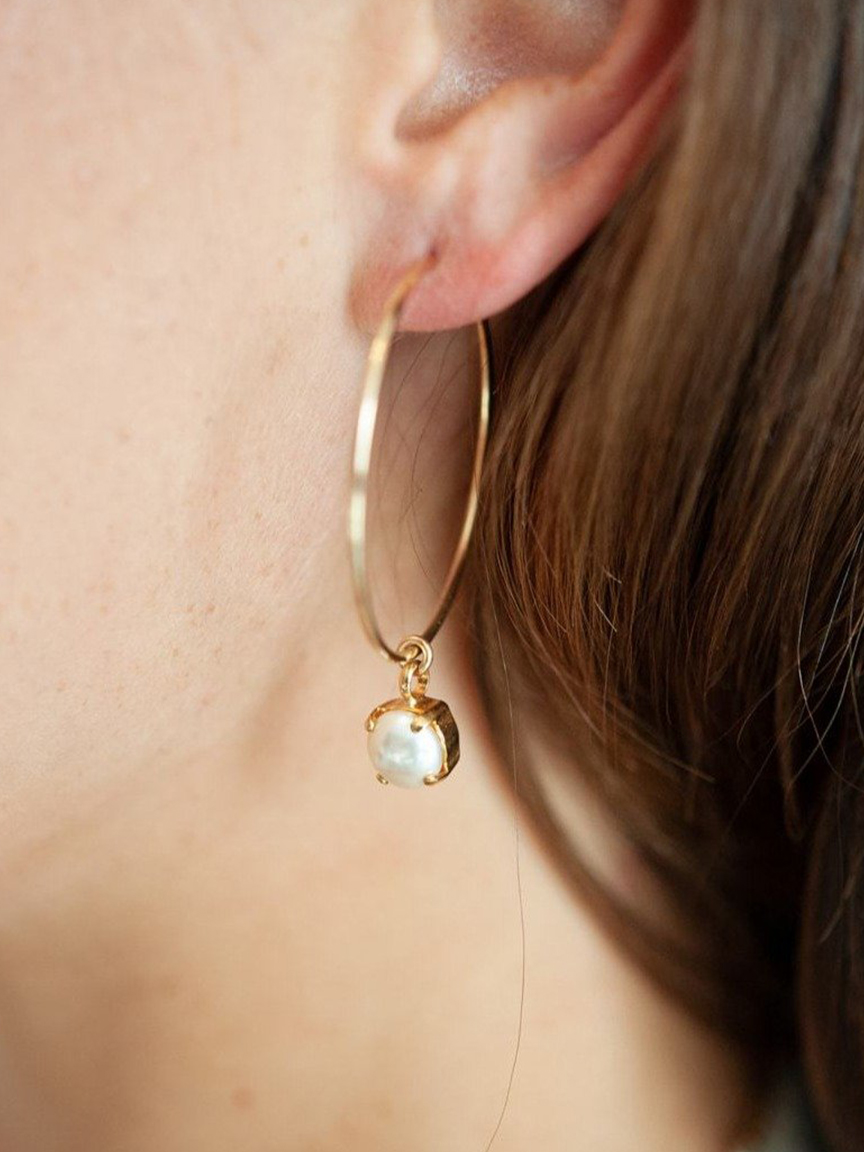 Gold hoop statement bridal earrings from Joanna Bisley Designs