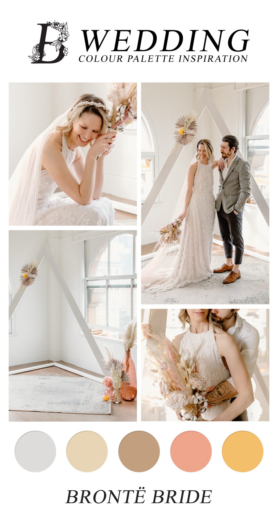 Modern Colour Palette Inspiration - Mustard and Blush Elopement Vancouver