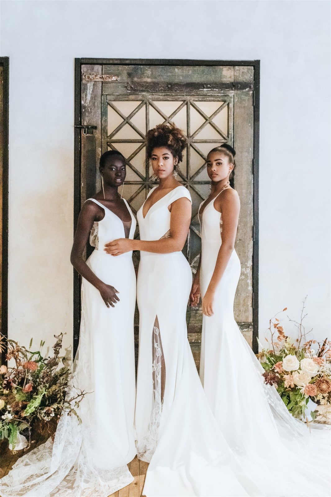 Chic and sexy bridal editorial with mid-century modern design 