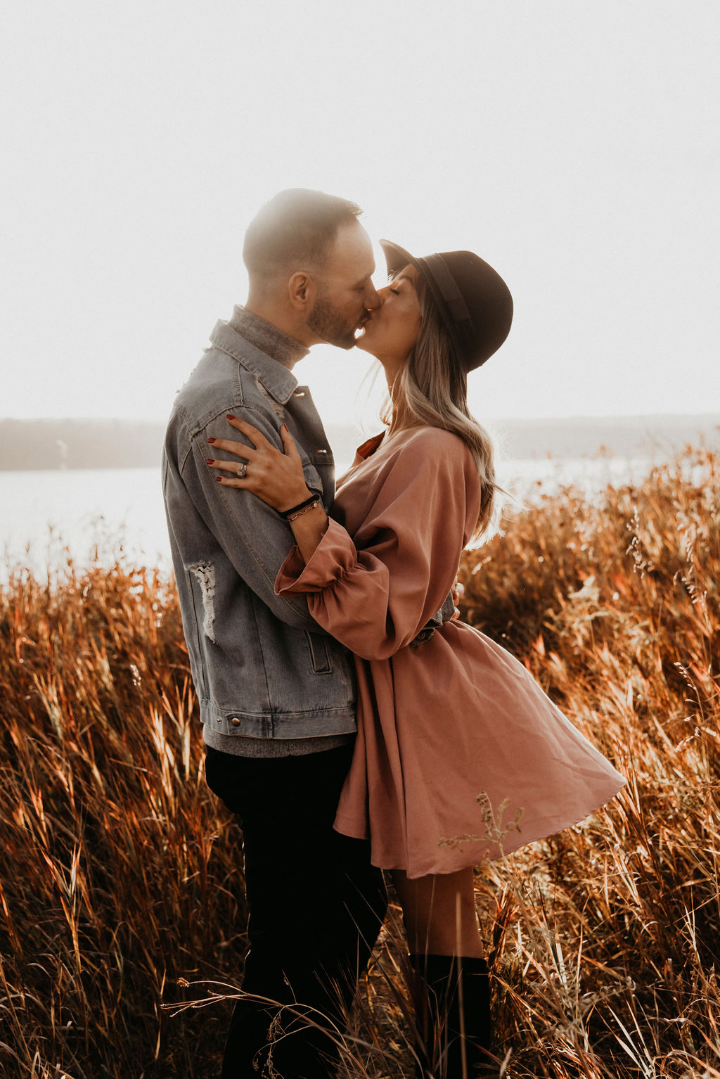 The perfect blush dress outfit inspiration for a sunset engagement session