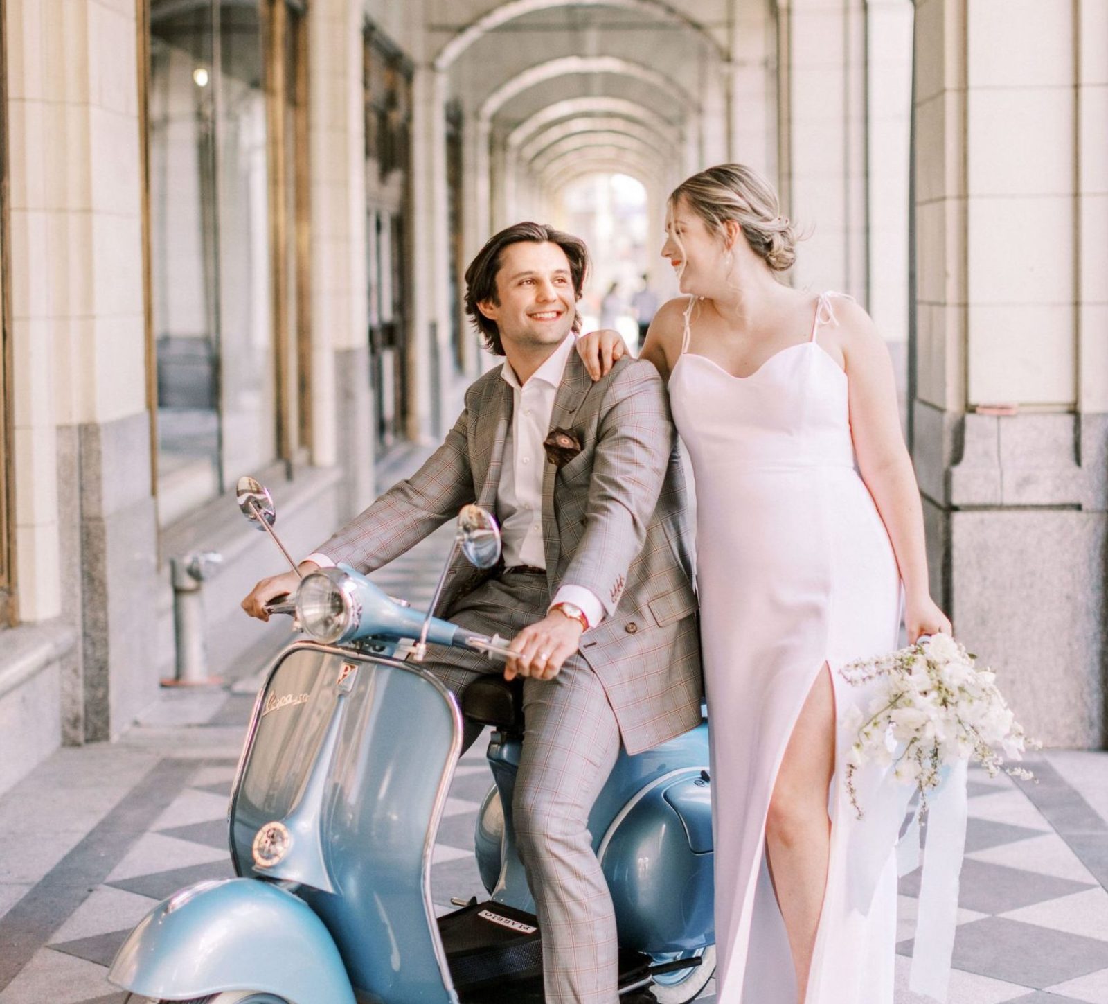 A Chic European-Inspired Elopement Brought to Life in Downtown Calgary Featured by Brontë Bride