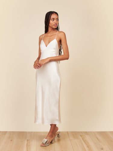 Satin white midi gown from Park & Fifth 