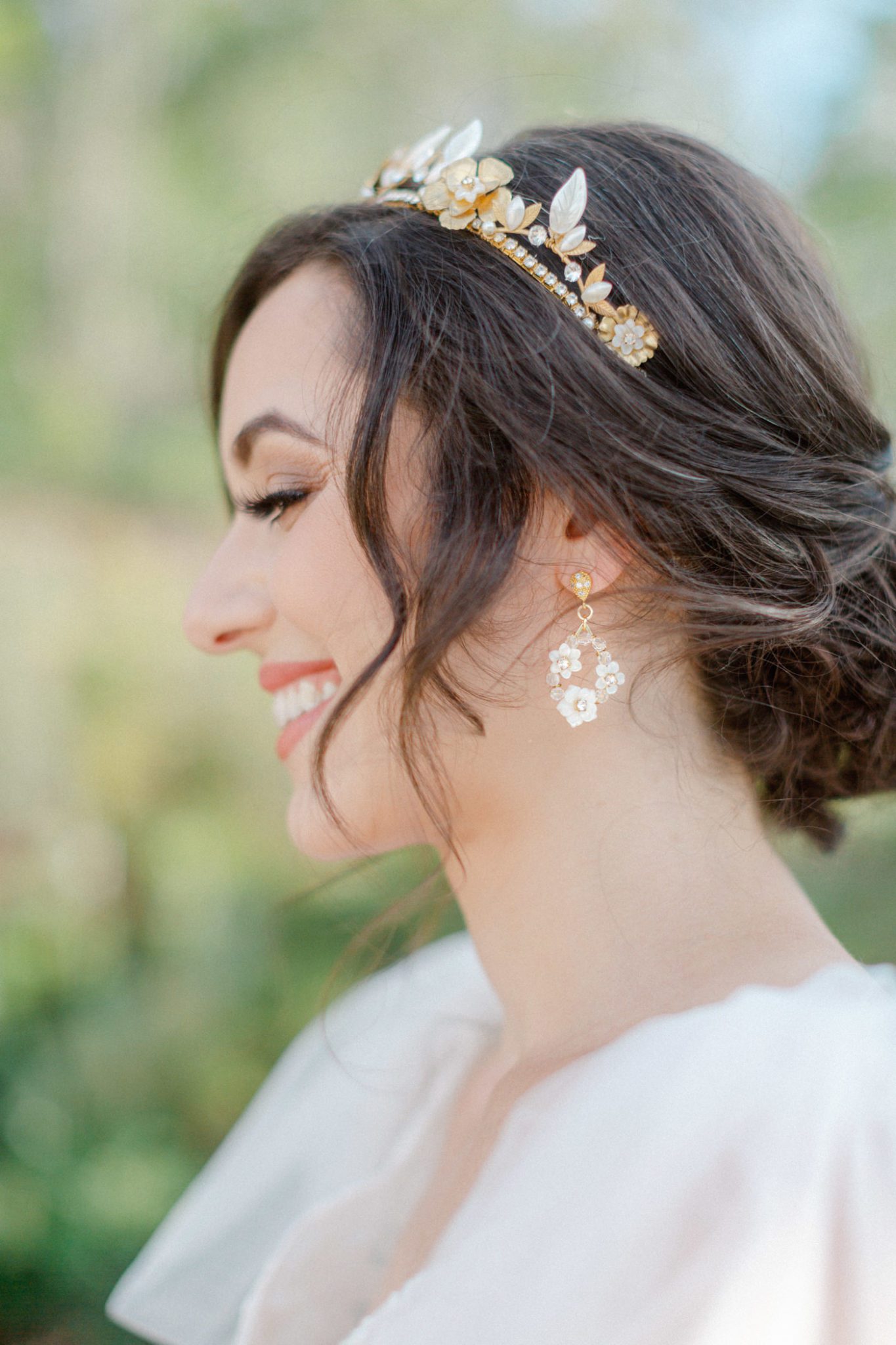 Romantic floral bridal jewelry by Joanna Bisley Designs 