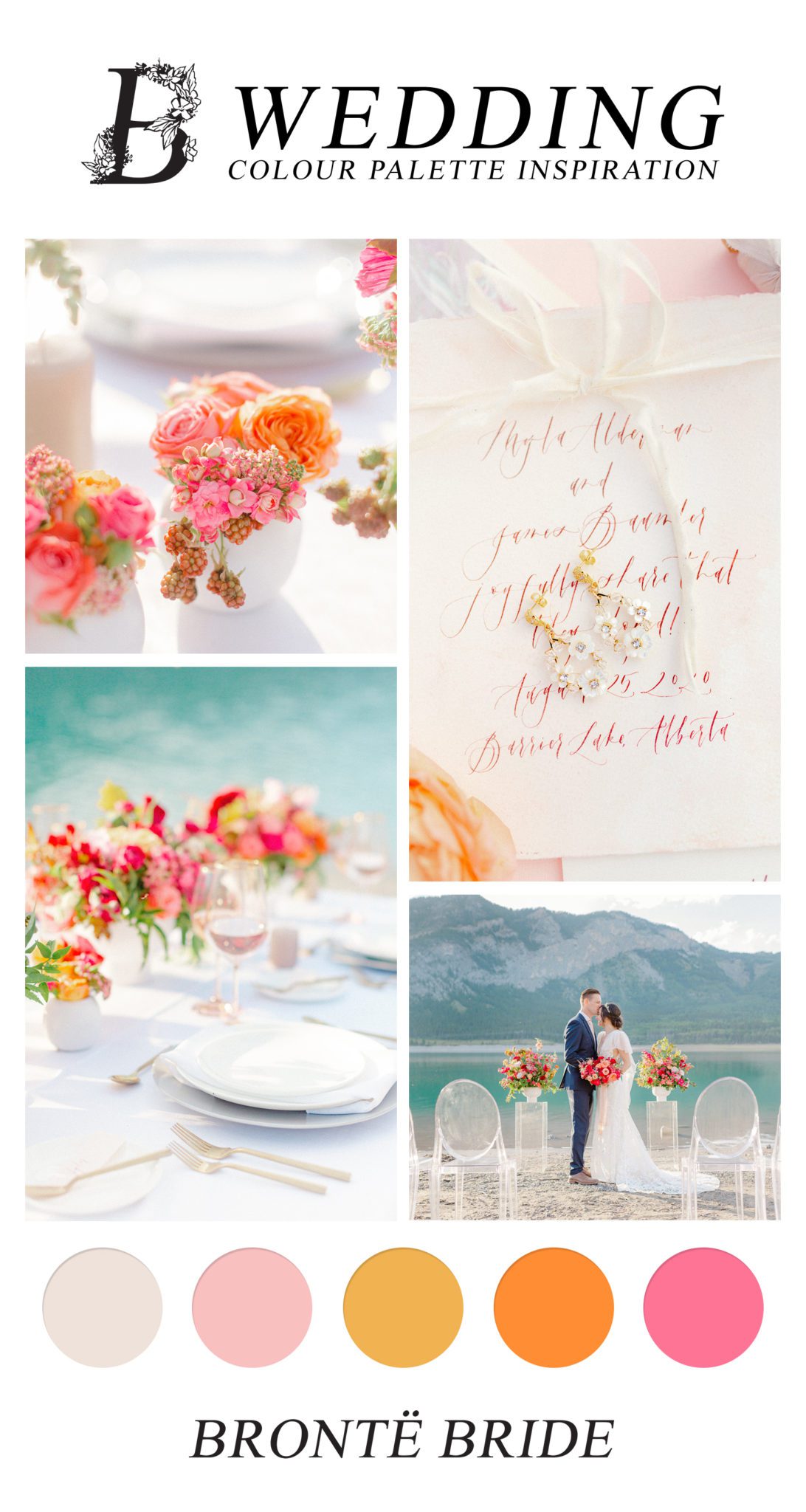 Modern Wedding Colour Palette Inspiration - Vibrant Lakeside Wedding Inspiration