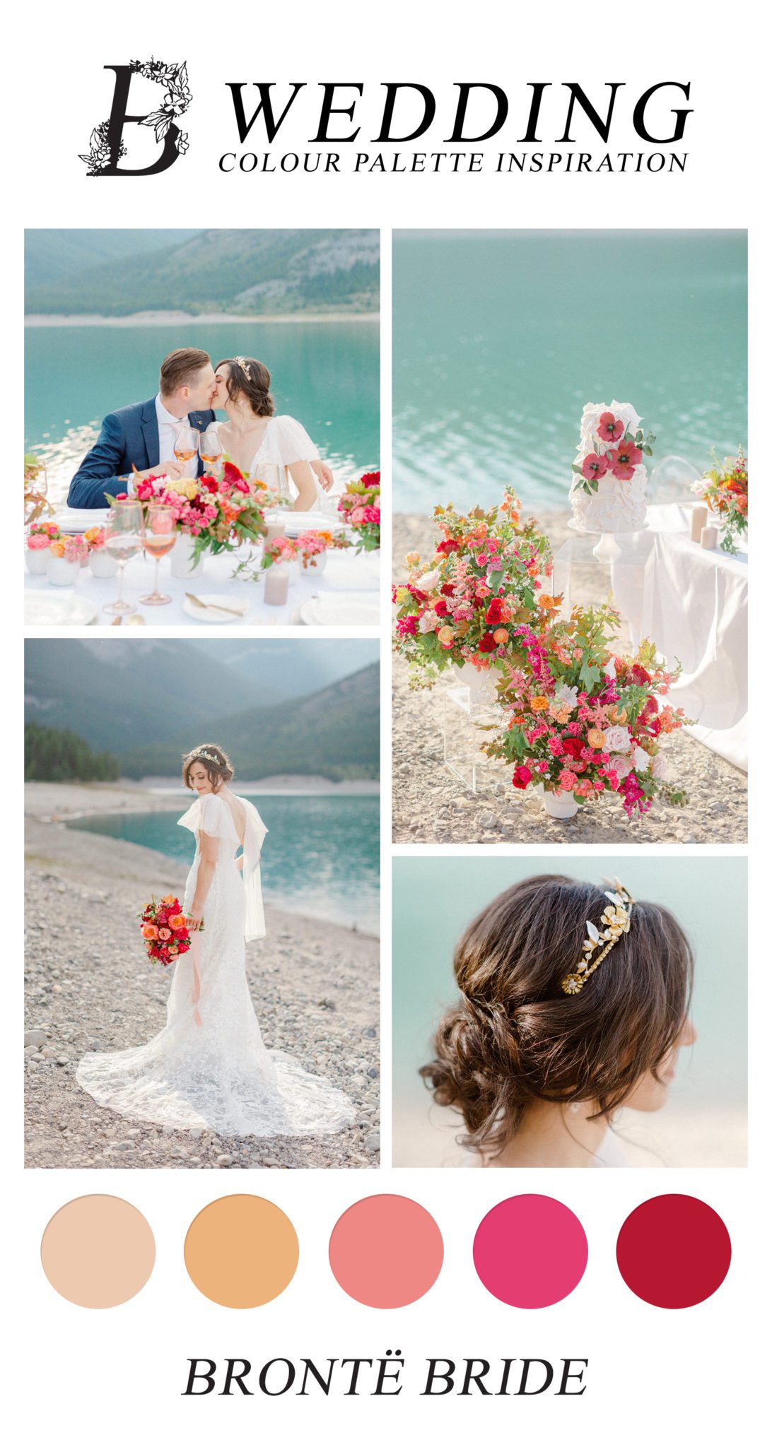 Modern Wedding Colour Palette Inspiration - Vibrant Lakeside Wedding Inspiration