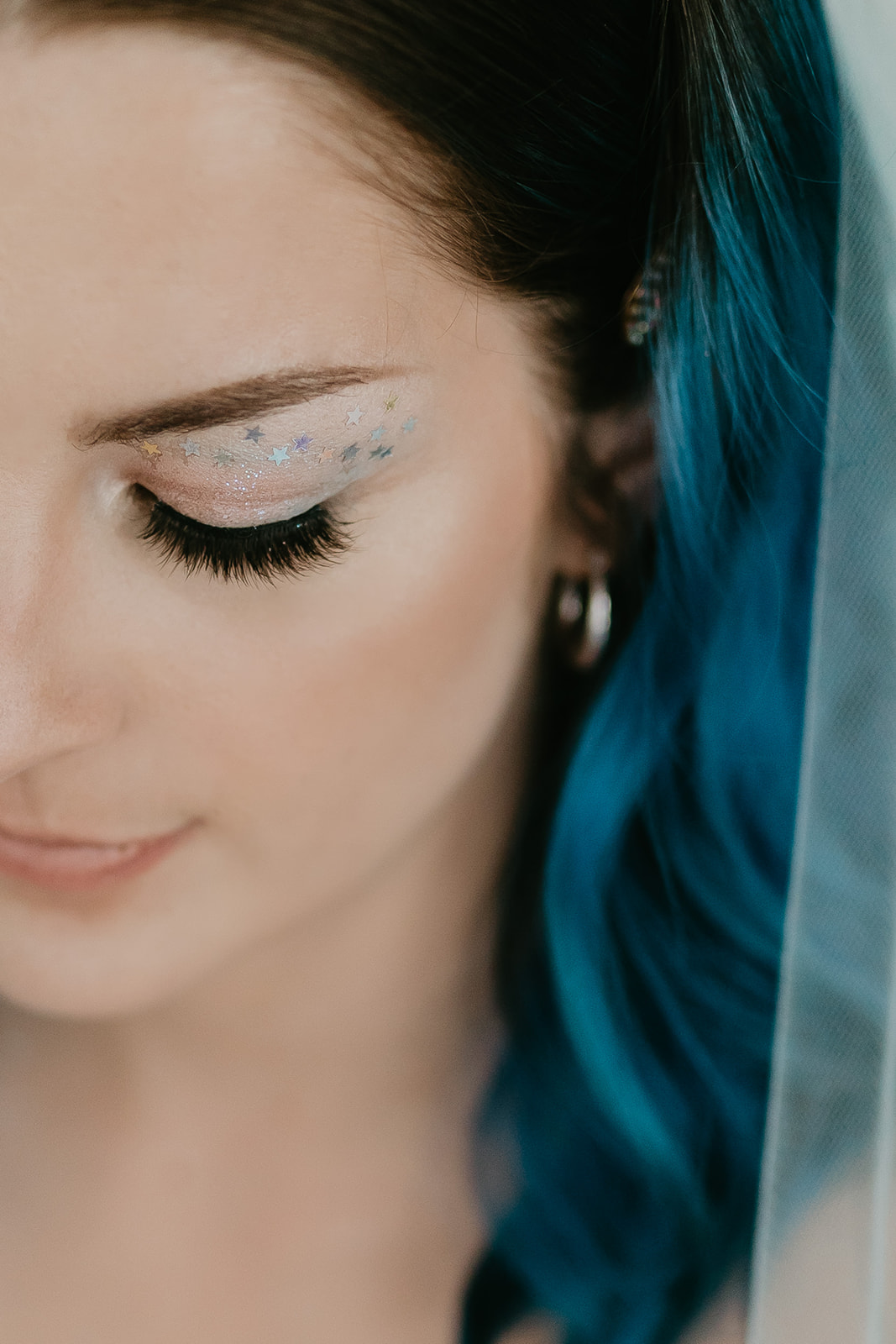 Rocker chic blue haired bridal inspiration for your wedding day