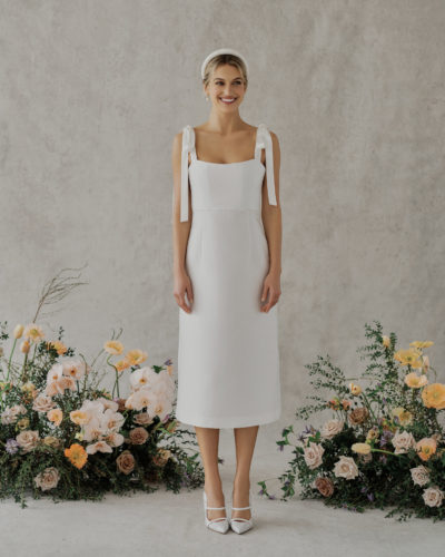 Alexandra Grecco midi white wedding dress for your civil ceremony