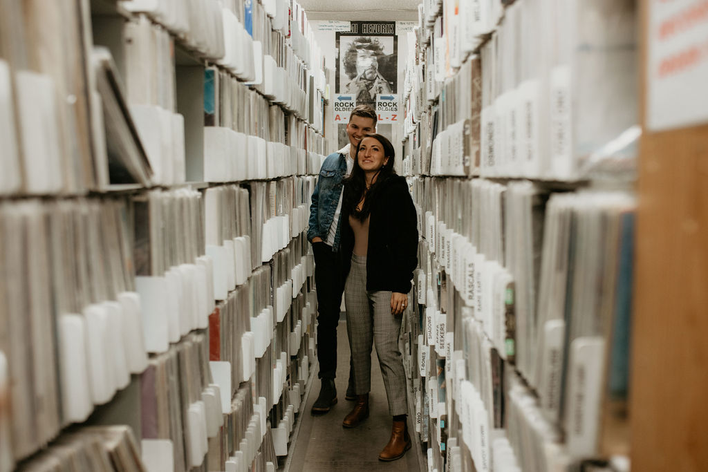 Record store engagement session