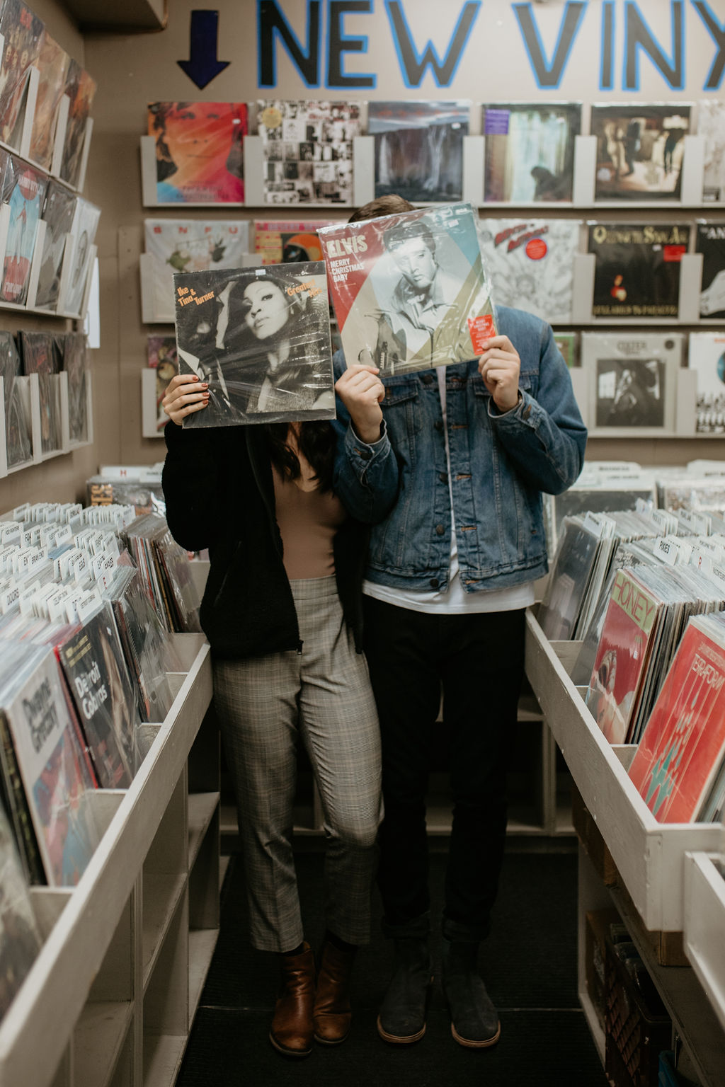 Record store engagement session