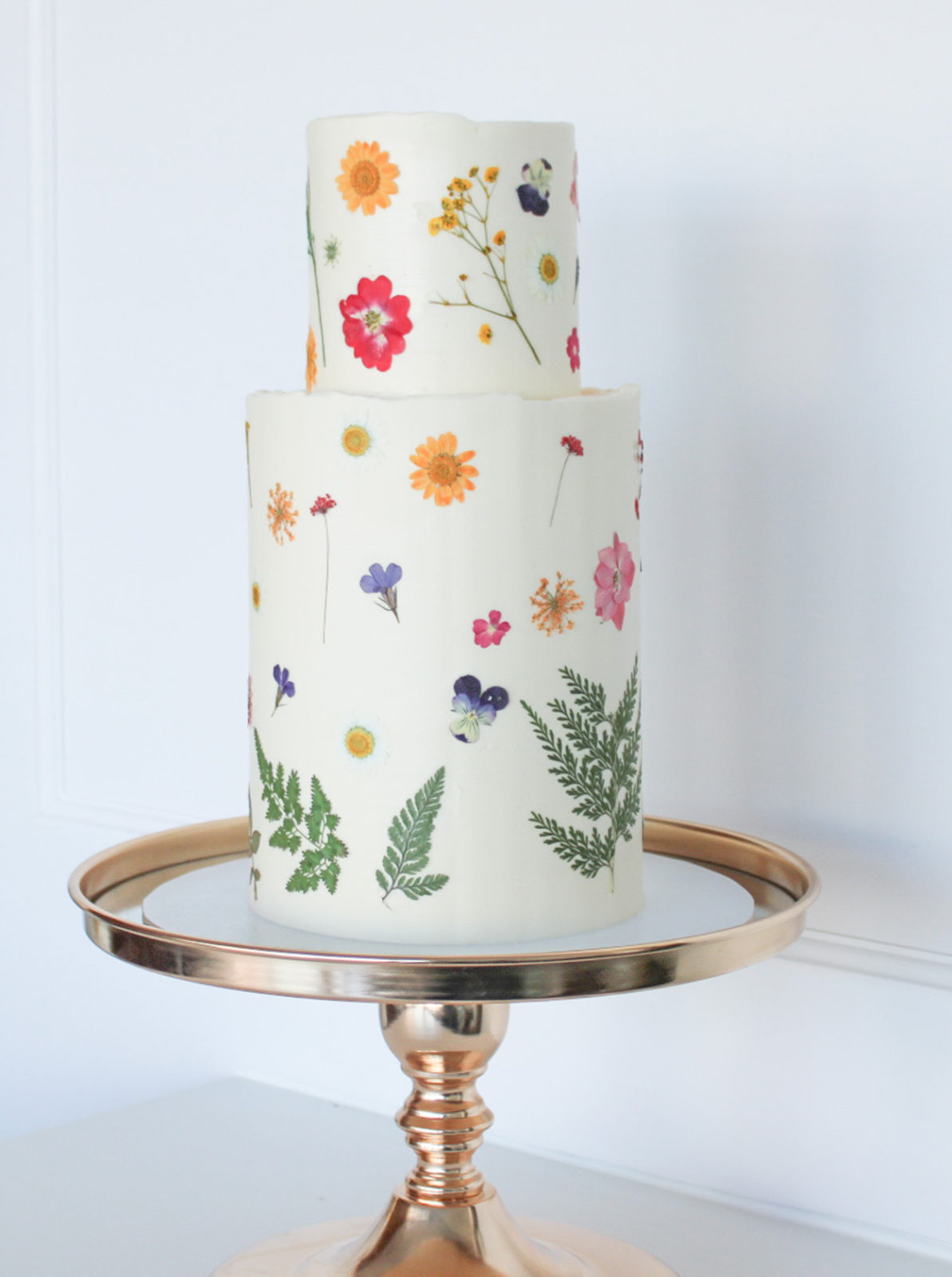 Colourful wildflower wedding cake inspiration