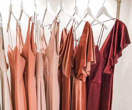Bridesmaids Dresses for Fall: Mix & Match in Shades of Rust, Copper, Terracotta, and Peach