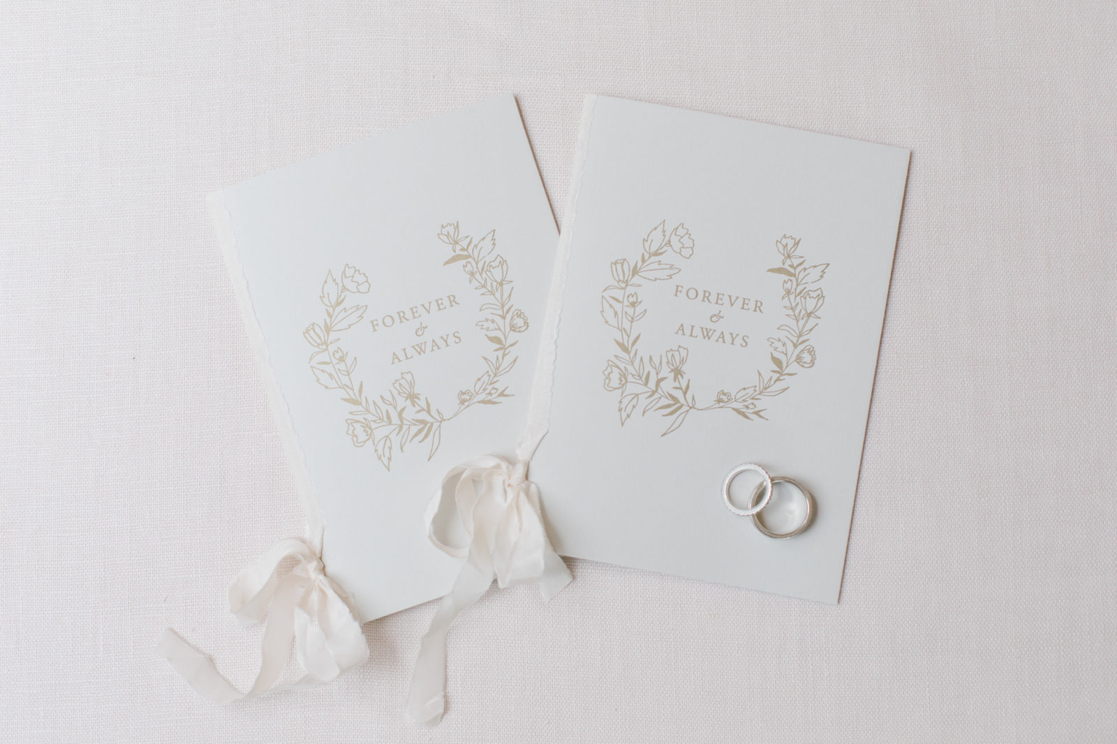 Romantic and classic his and her vow booklets