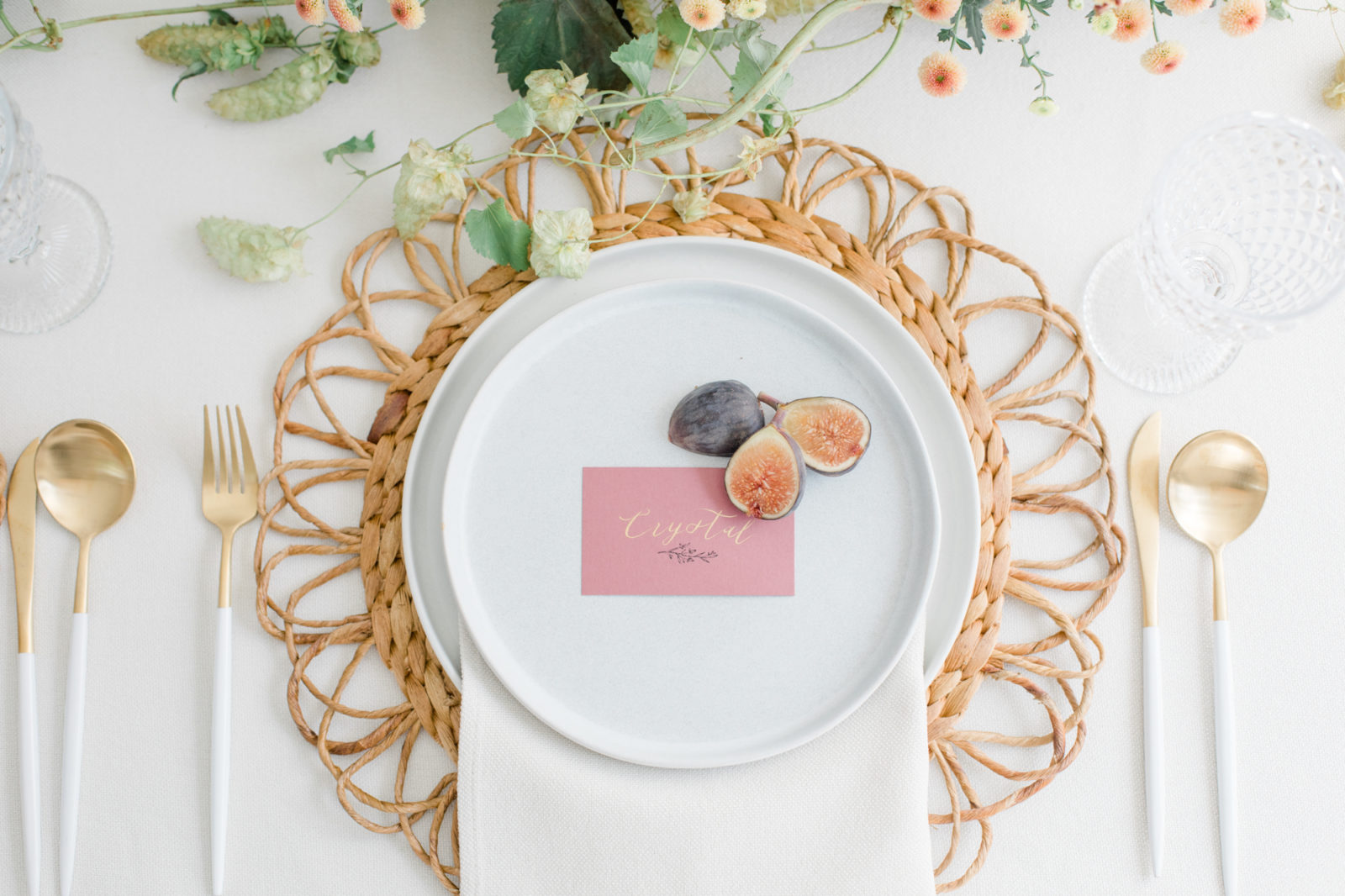 Figs, Whimsical Florals and Honey Accents in This Secluded Backyard Wedding Inspiration Featured by Brontë Bride