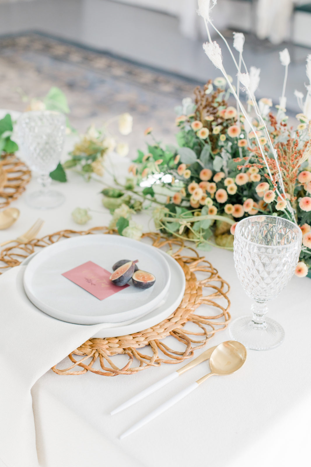 Figs, Whimsical Florals and Honey Accents in This Secluded Backyard Wedding Inspiration Featured by Brontë Bride