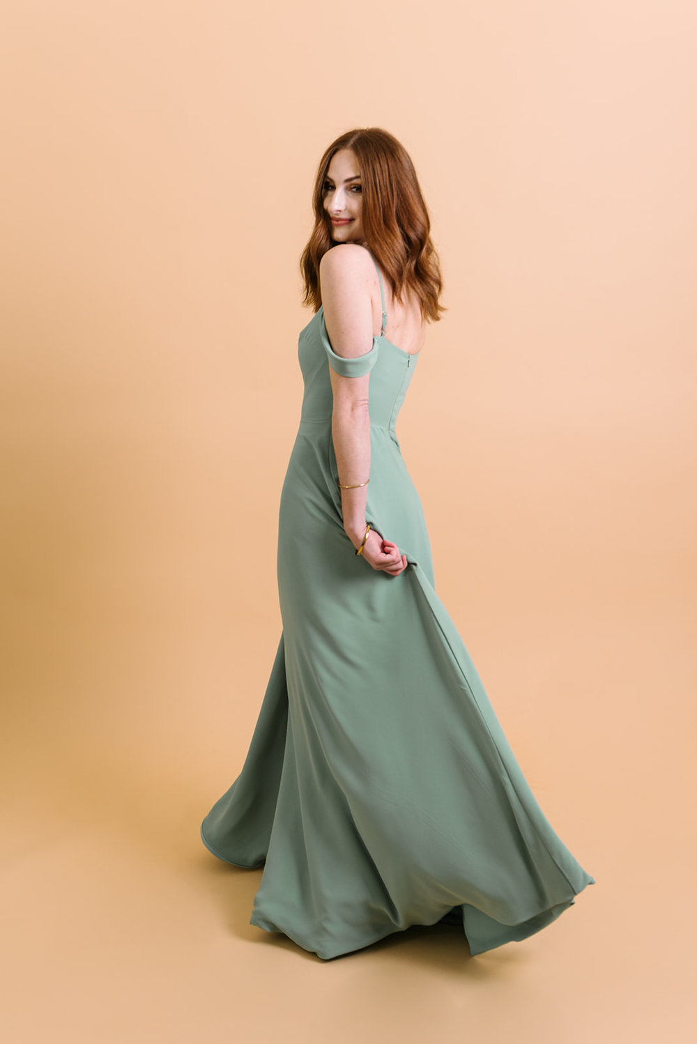 Sage green bridesmaid dress from Maide the Label