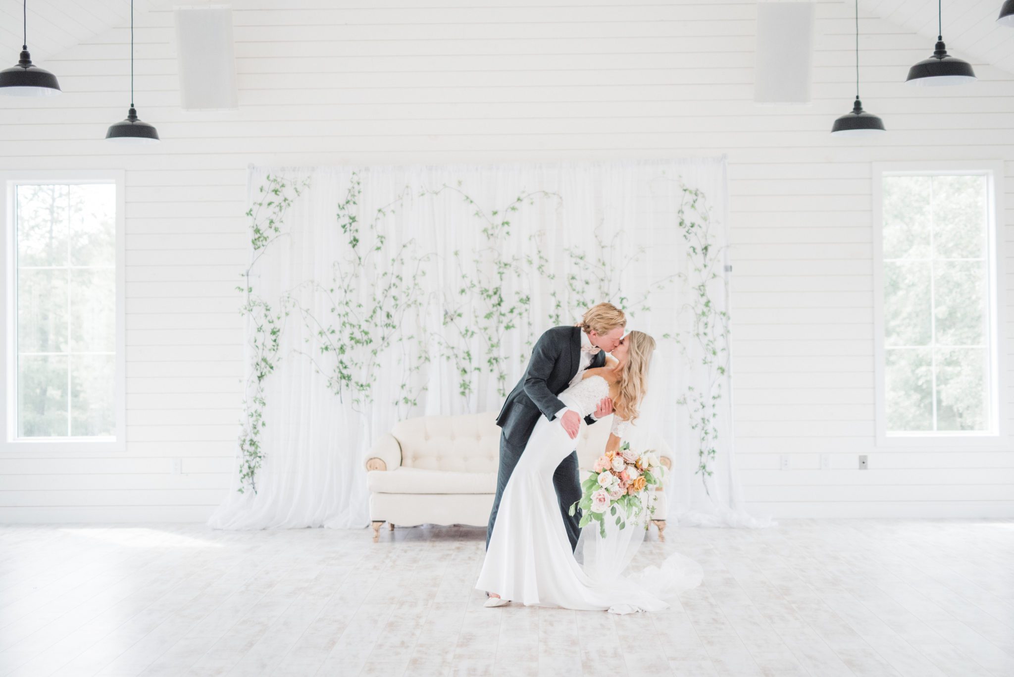 Romantic and minimalist wedding day portraits at The Barn at Wind's Edge