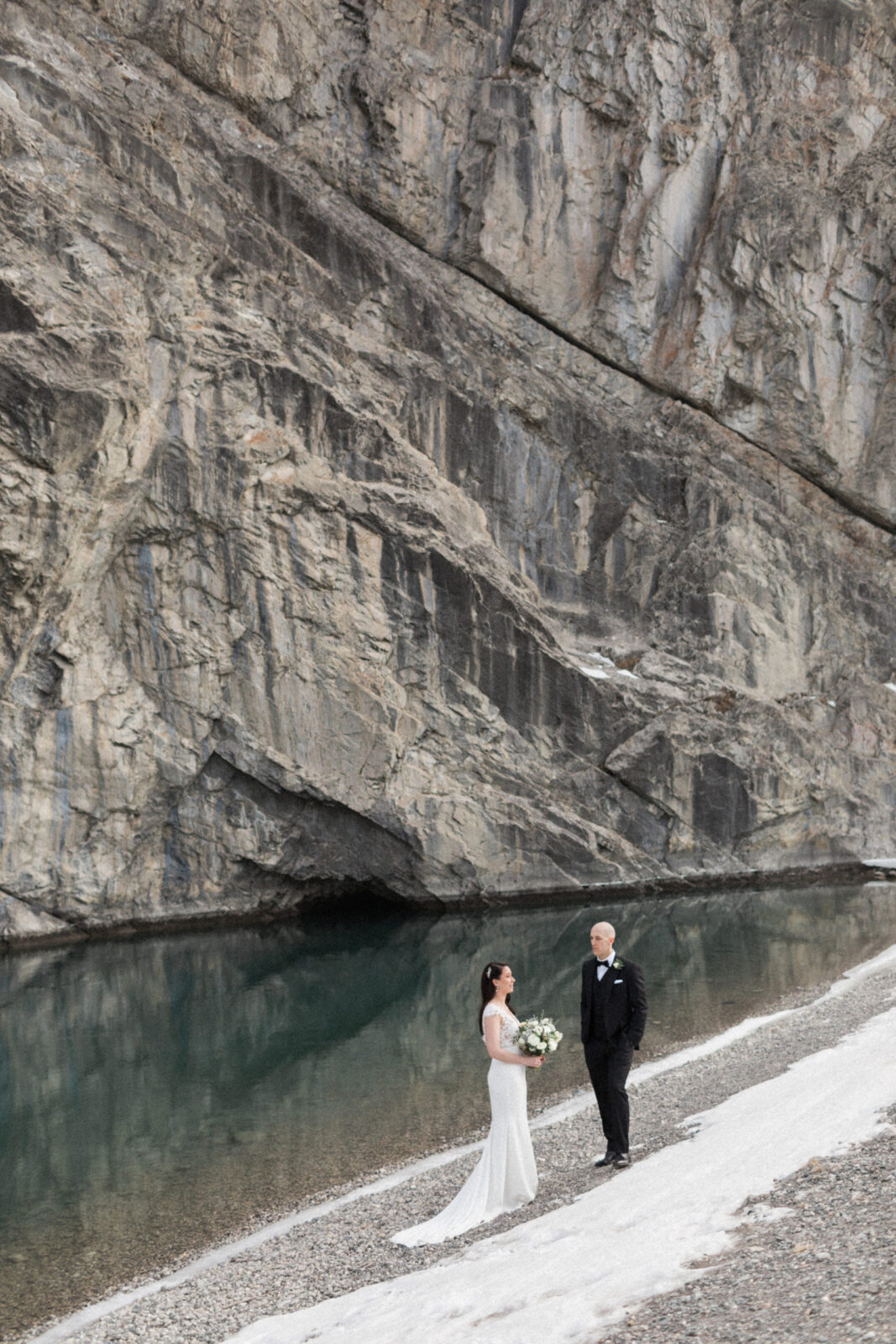 Epic wedding day portraits in the Canadian Rocky Mountains