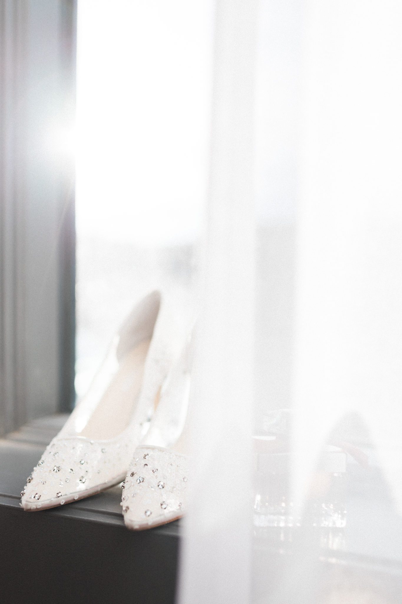 White bridal high heels