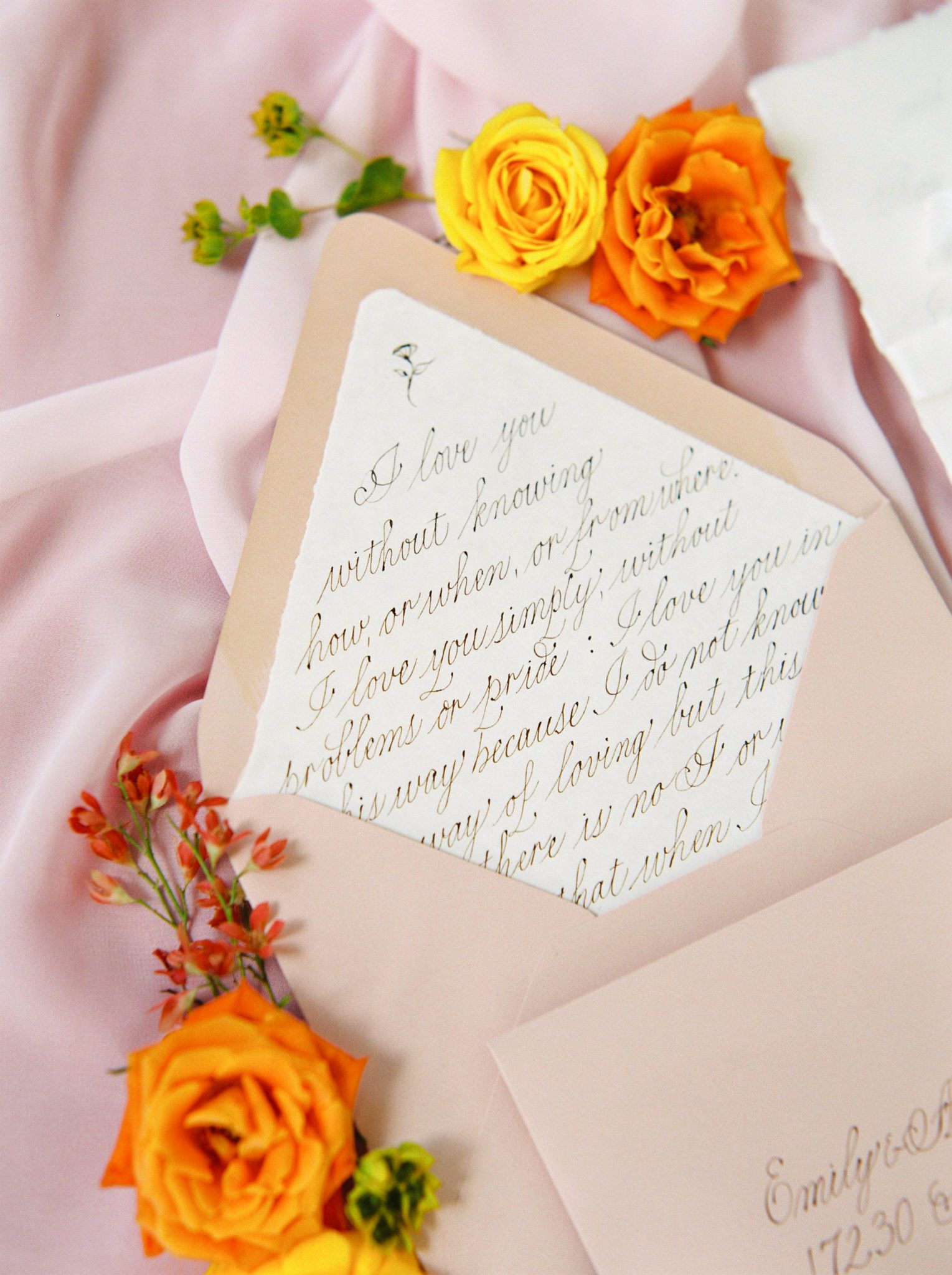 Wedding Invites with Calligraphy