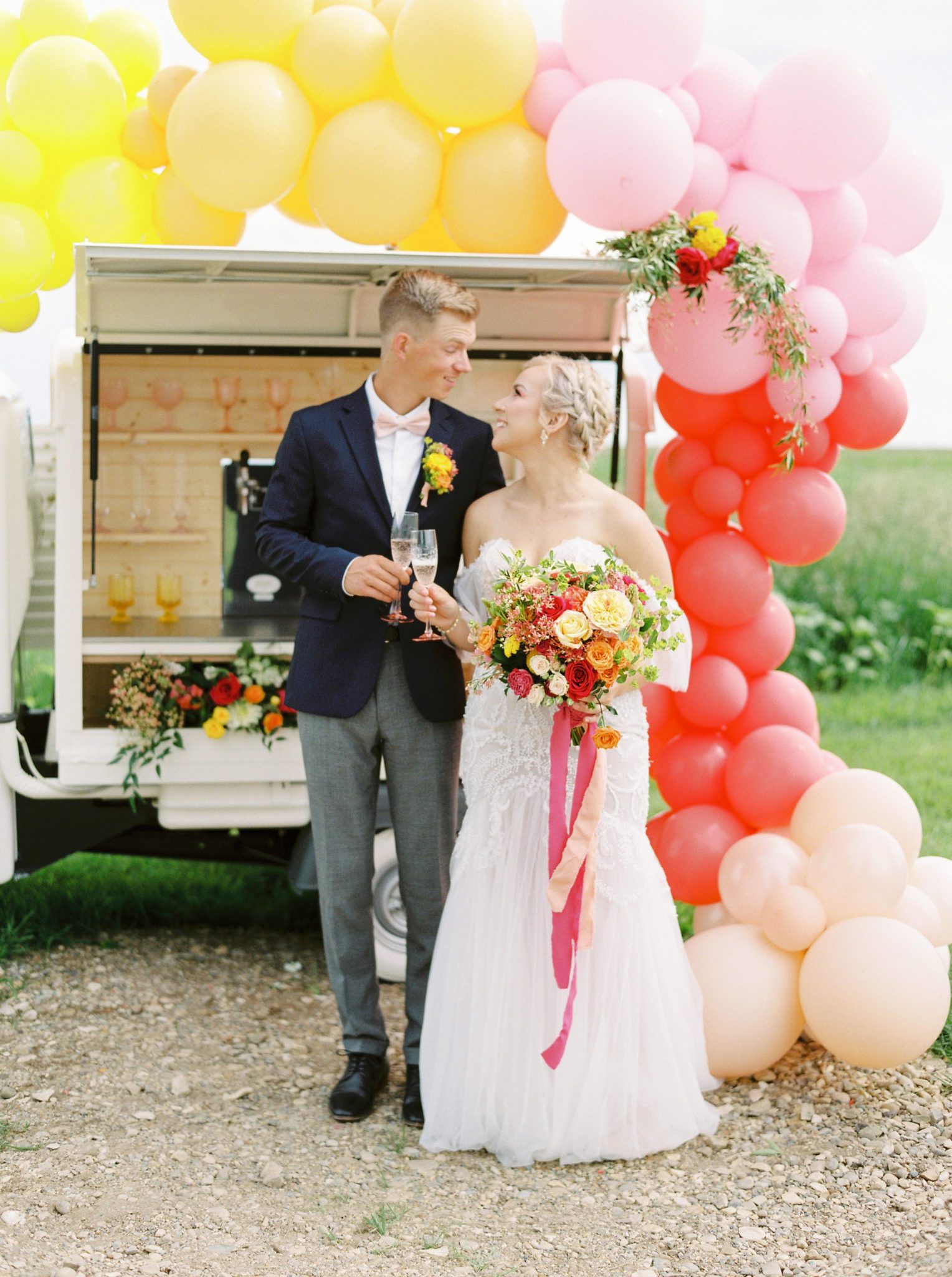 Wedding Prosecco Cart Balloons Celebration
