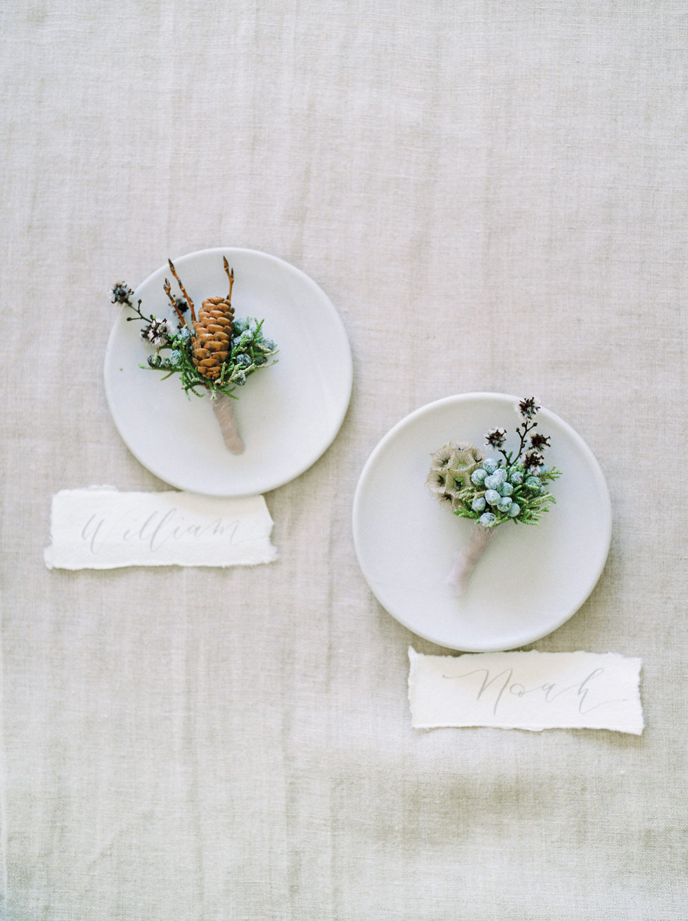 Winter wedding place cards