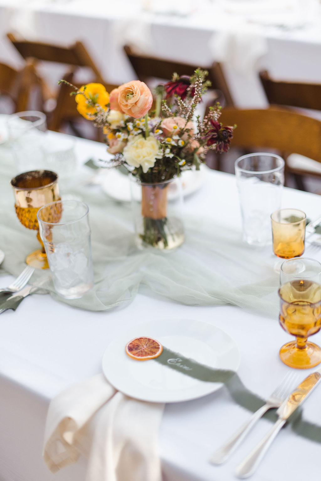 Creative summer tablescape with citrus accents