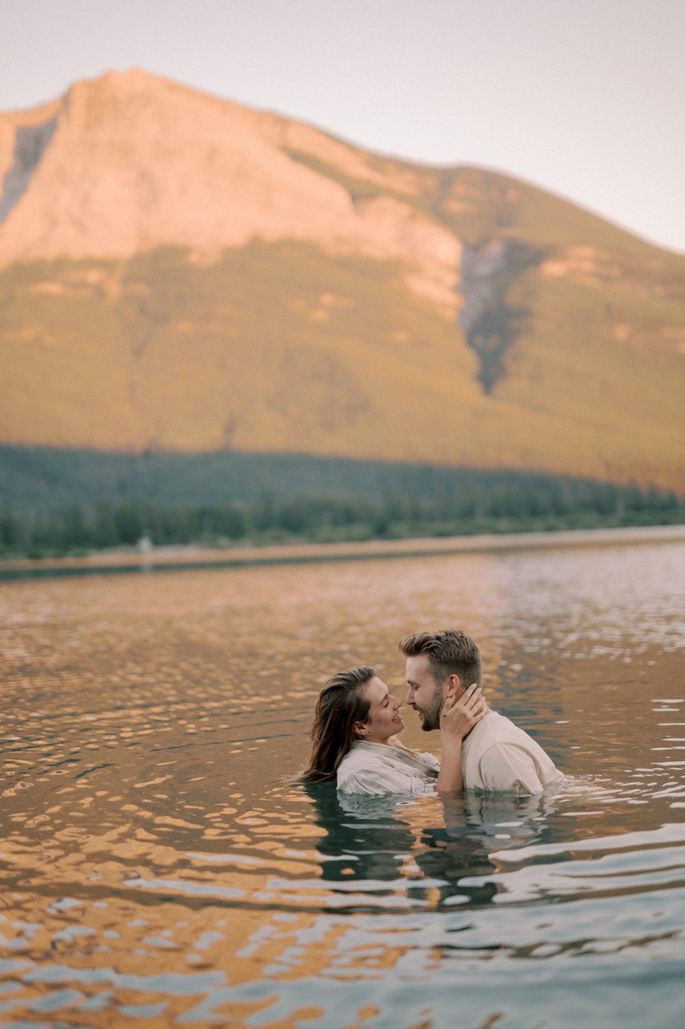 Couples session in a lake