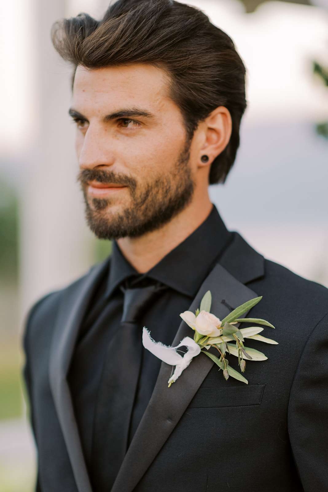 Black tie wedding inspiration groom attire