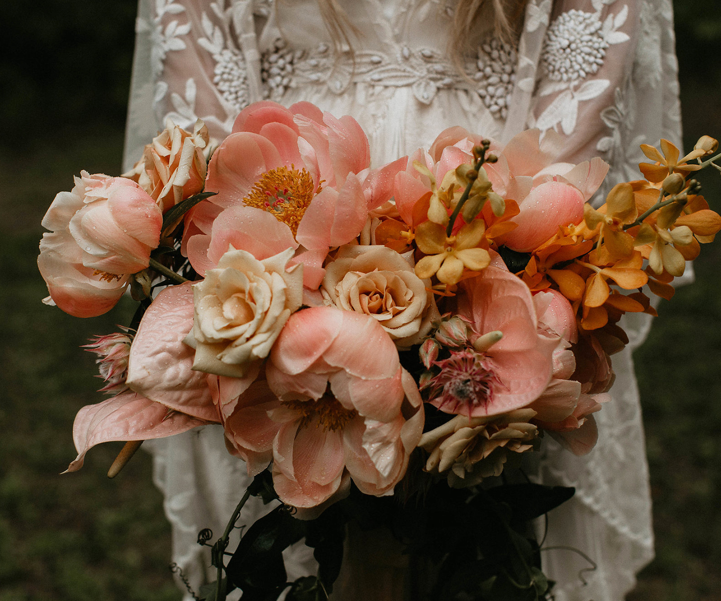 Opulent and lush pink bridal bouquet 