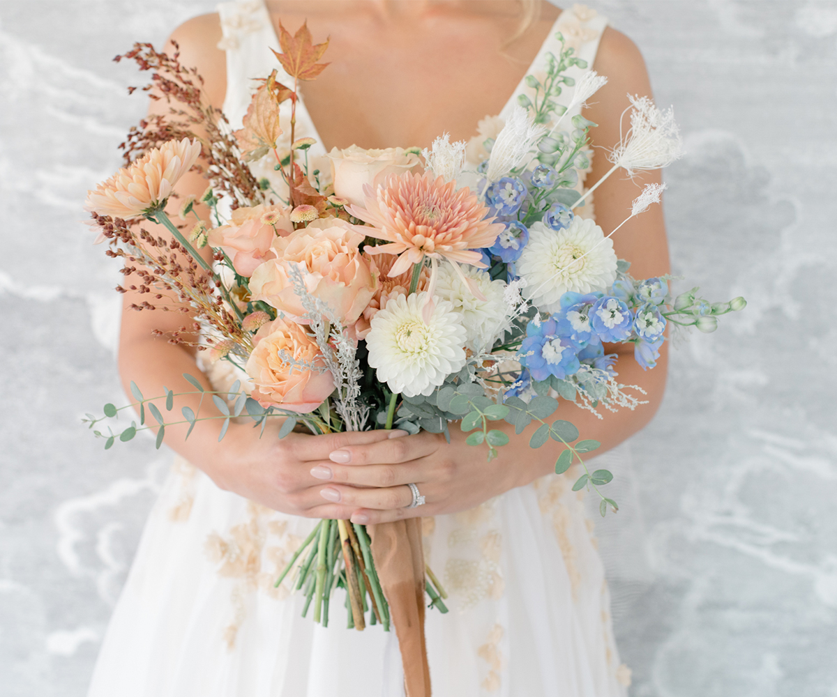 Pastel bridal bouquet perfect for a spring wedding