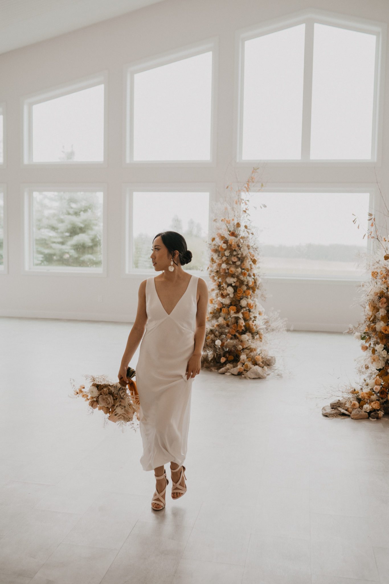 This Indoor Elopement Inspiration Brings The Outdoors Inside With A Boho Canopy Tent for Two