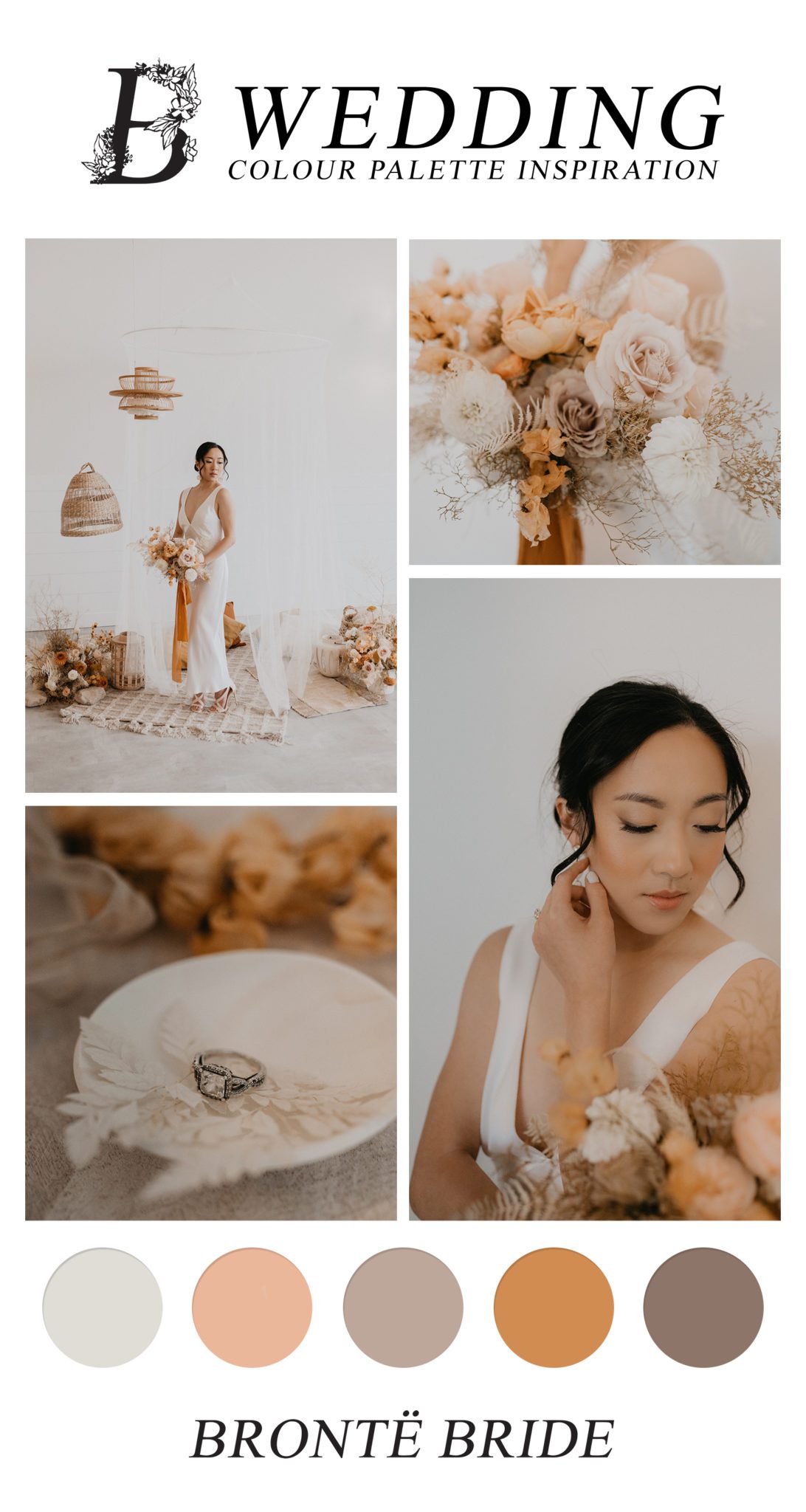 Boho Wedding Colour Palette Inspiration | Wedding Colour Scheme, Fall Wedding Inspiration with Ochre, Mustard, Tan, and Wheat Tones