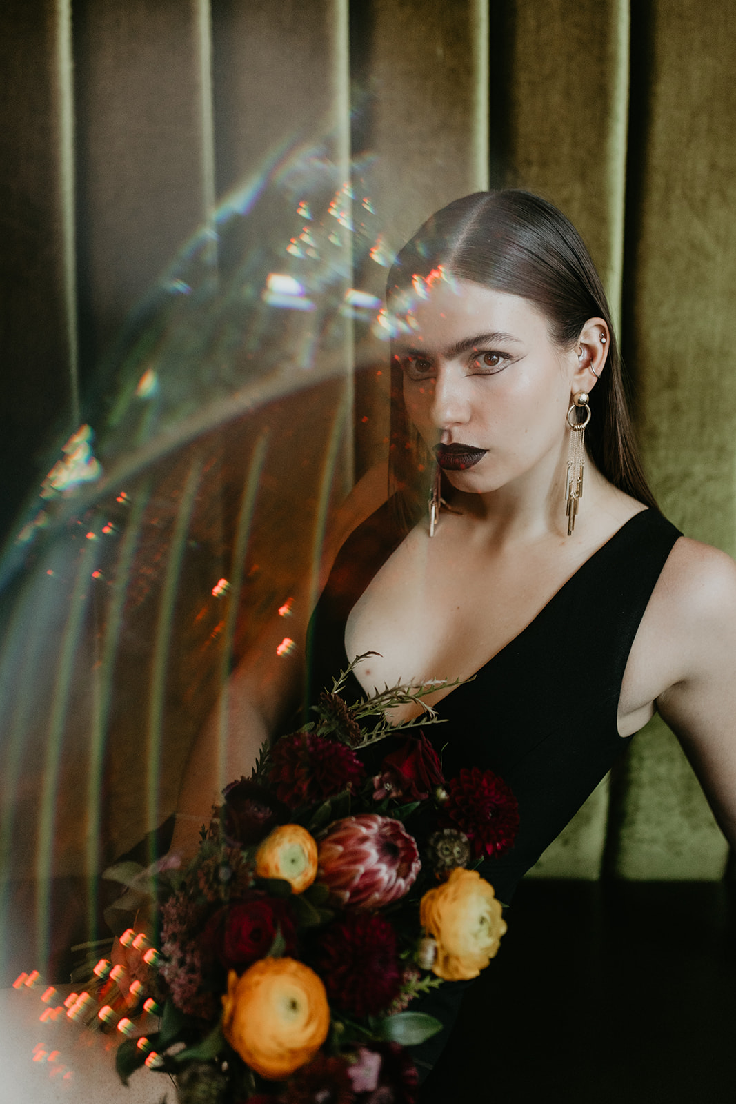 Halloween makeup inspiration for this October editorial at Orchard restaurant in Calgary Alberta