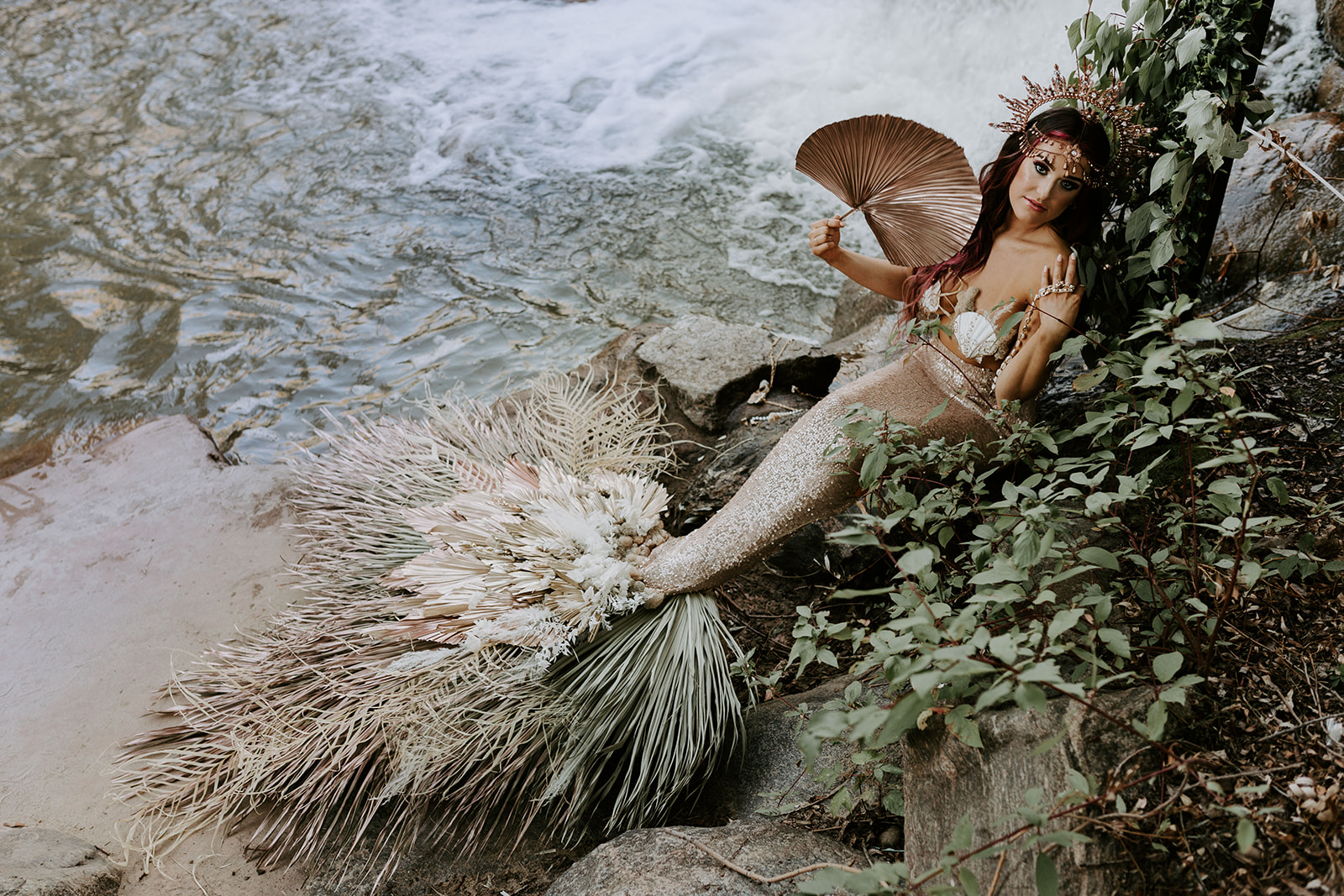 Bohemian Meets Glam Styling Takes This Mystical Mermaid Inspiration To The Next Level Featured by Brontë Bride
