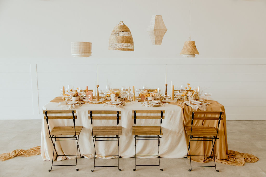 Boho wedding reception table decor inspiration