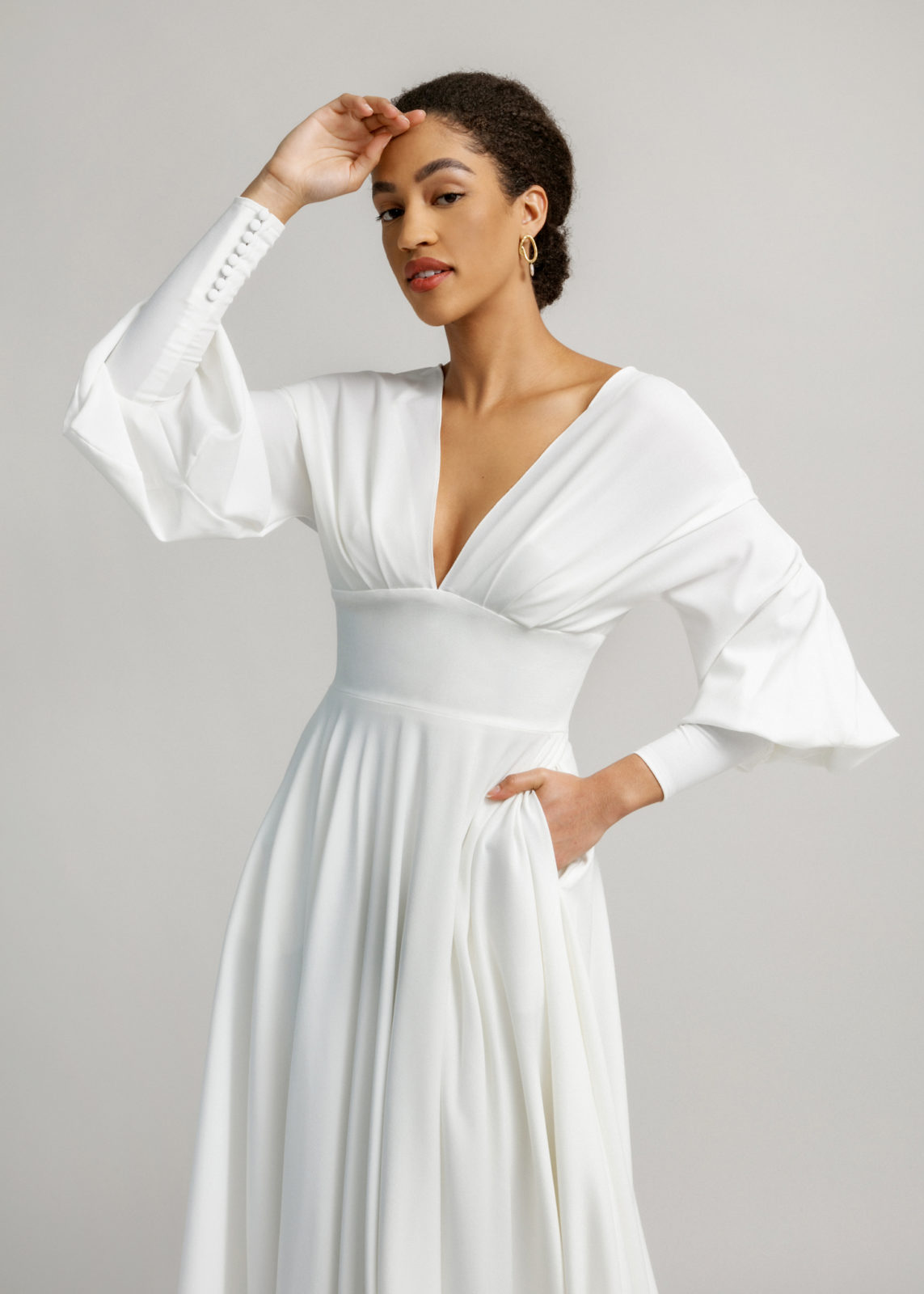 Modern and modest bridal style from Canadian designer Aesling