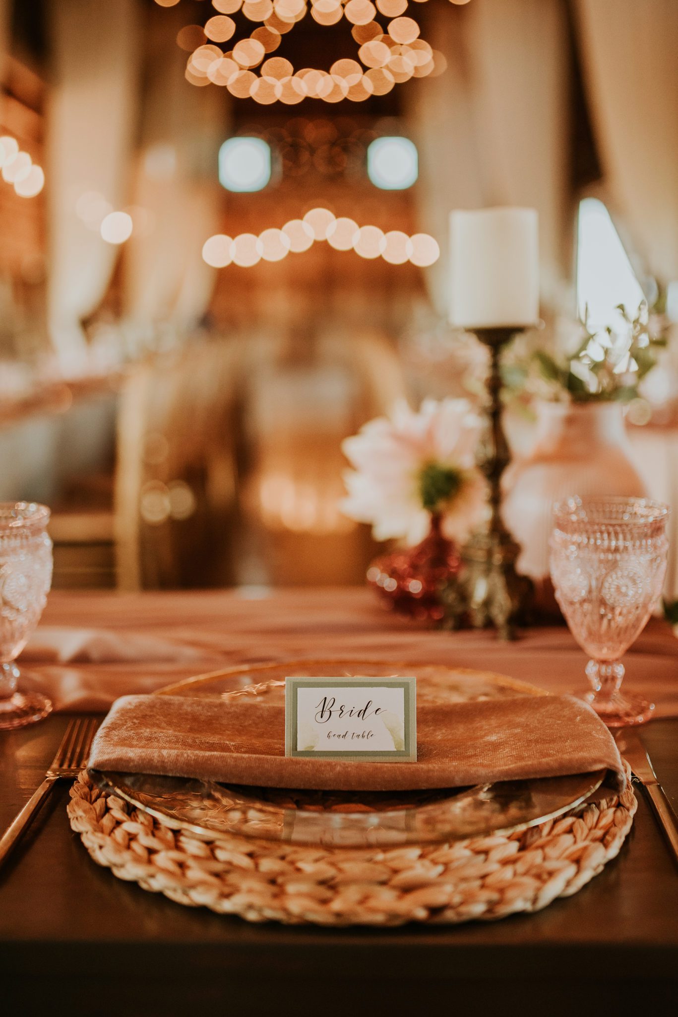 Western wedding table settings for a lavish reception