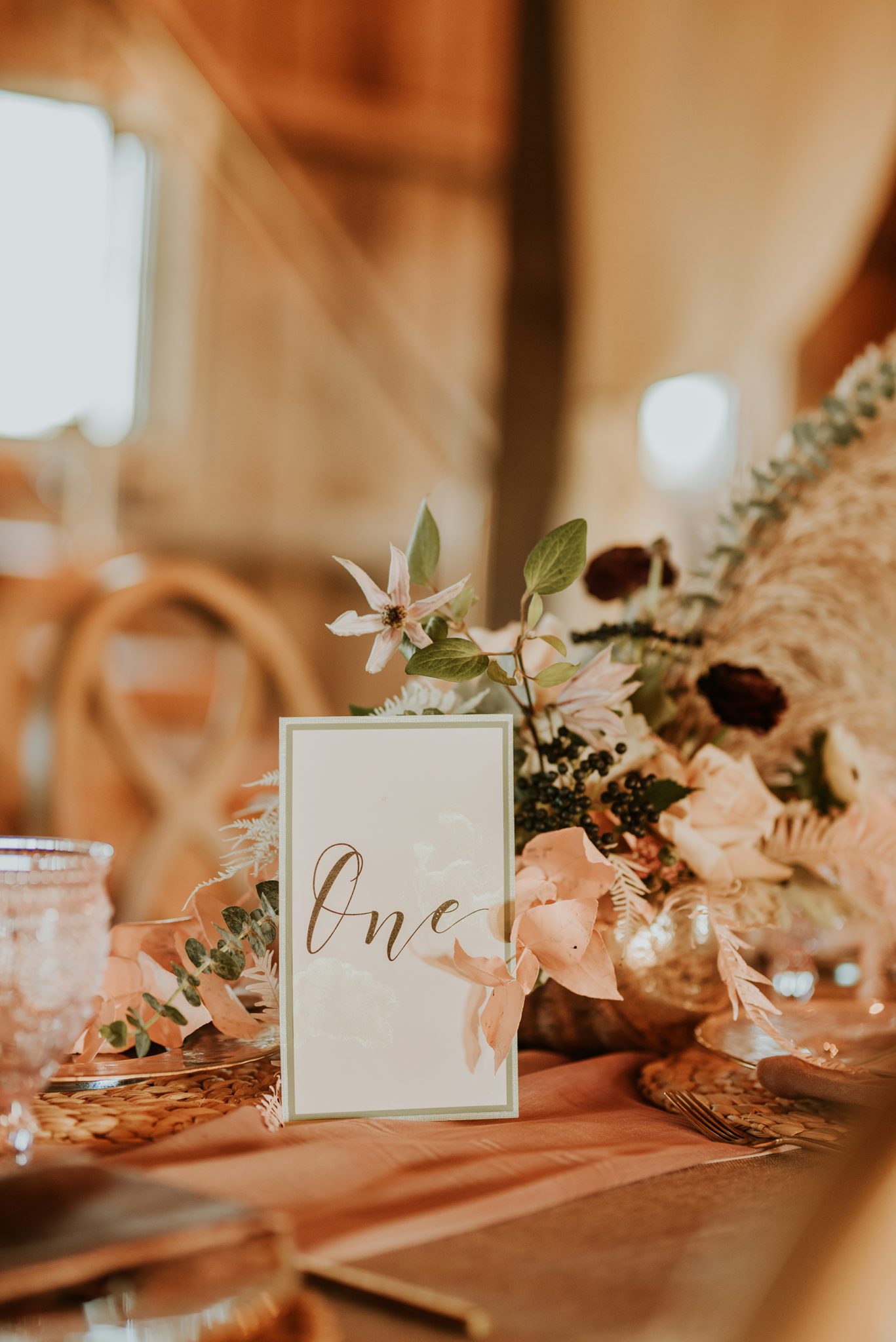 Table numbers for a boho and western wedding