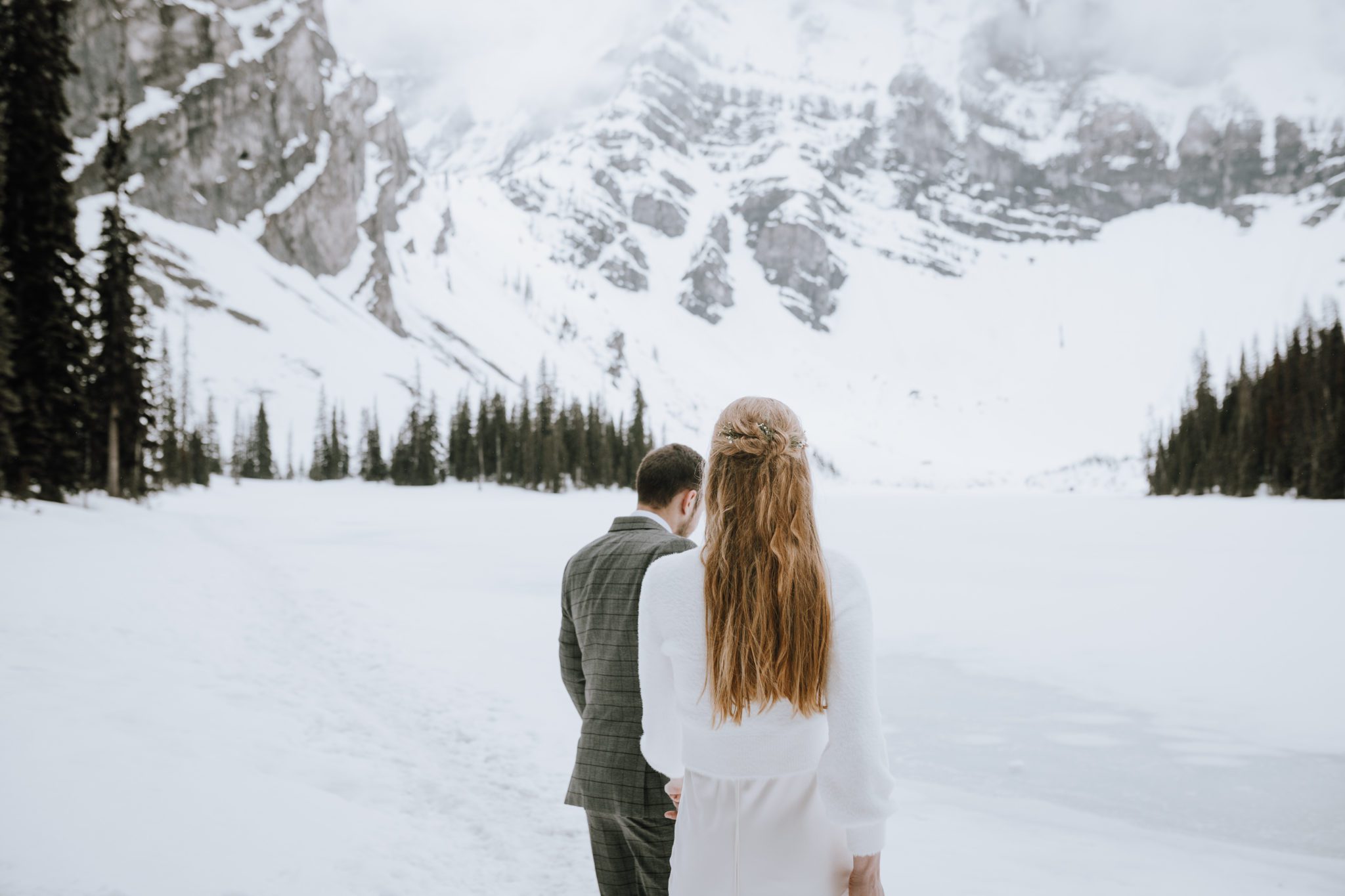 Rawson Lake winter elopement by Born in Mud Bay Photography