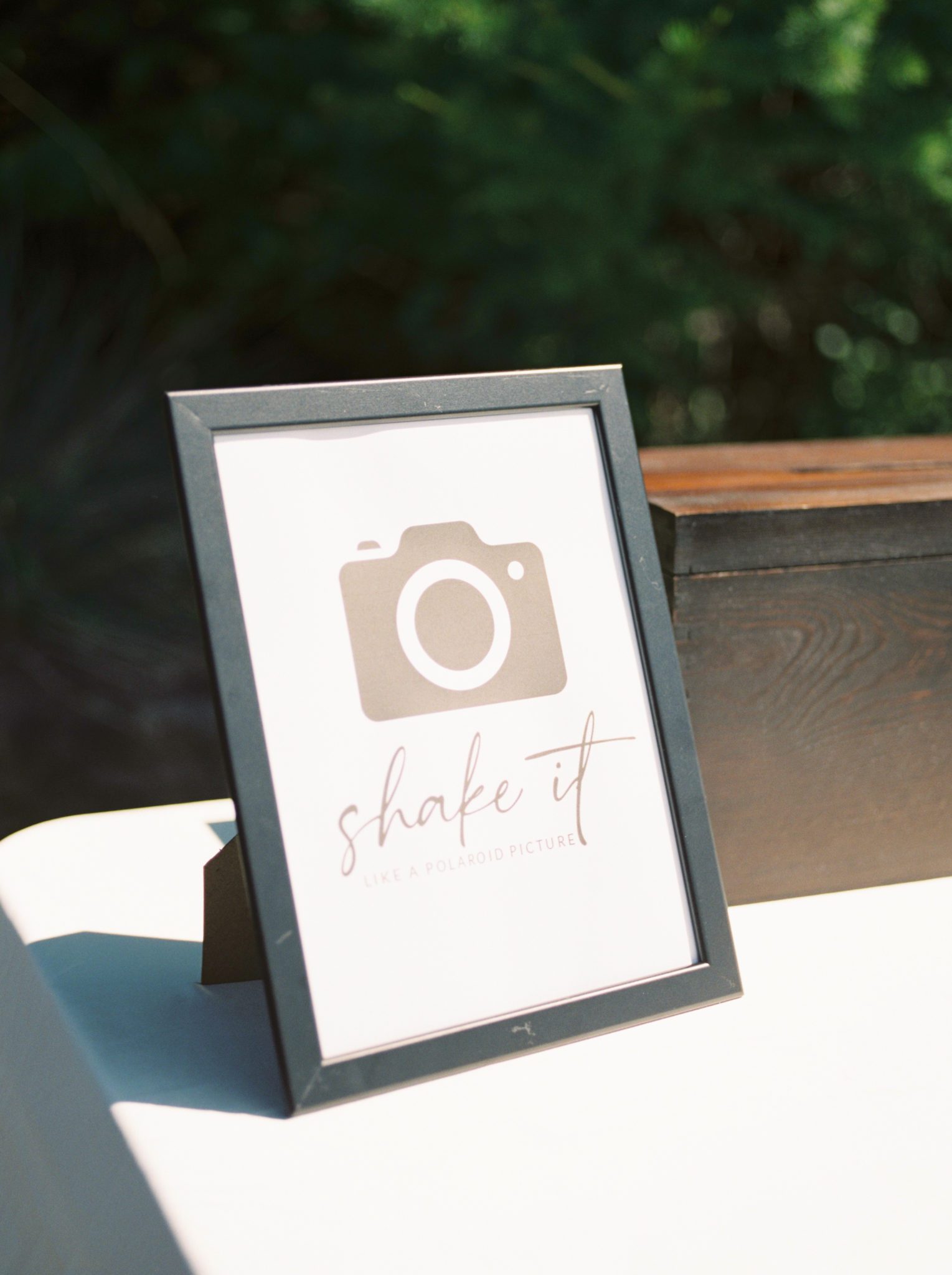 Polaroid photo station at a wedding ceremony