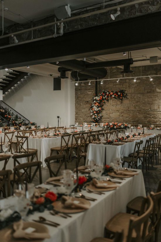 Dark and moody styling for a downtown Calgary wedding