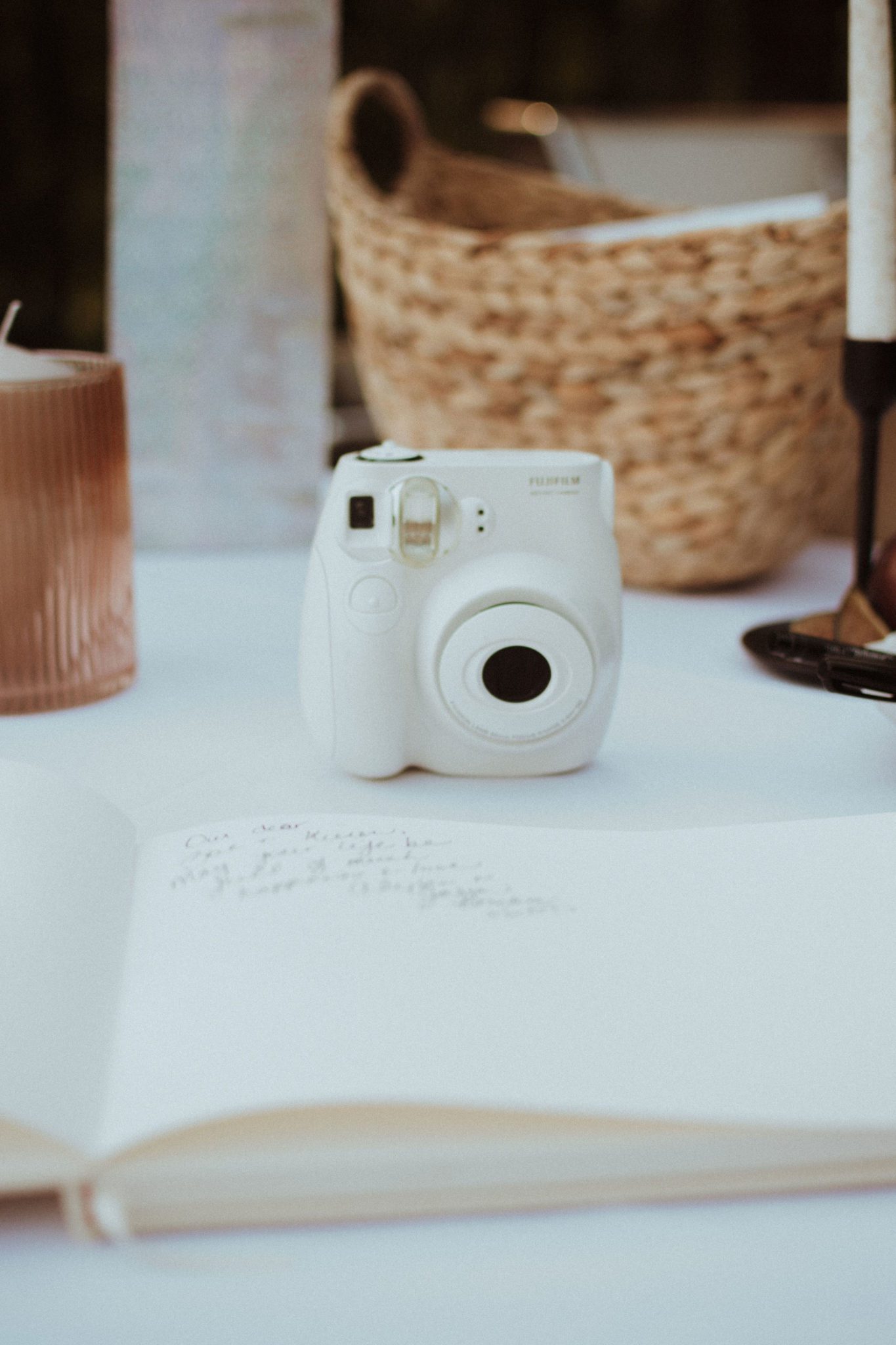 Polaroid camera for a unique wedding guest book