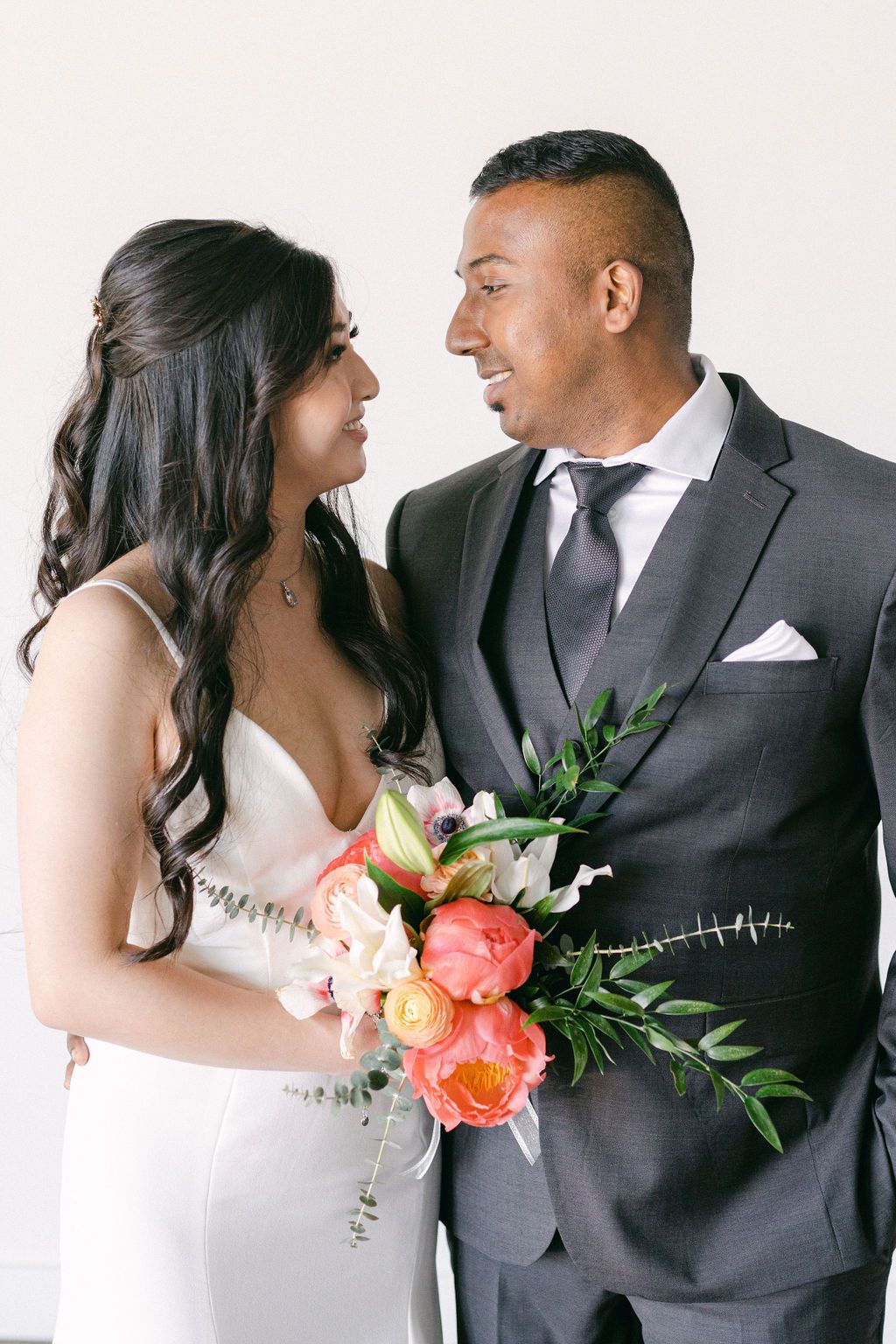 Modern Wedding Style in Vancouver Wedding Inspiration, Modern Couple, Bride and Groom Attire