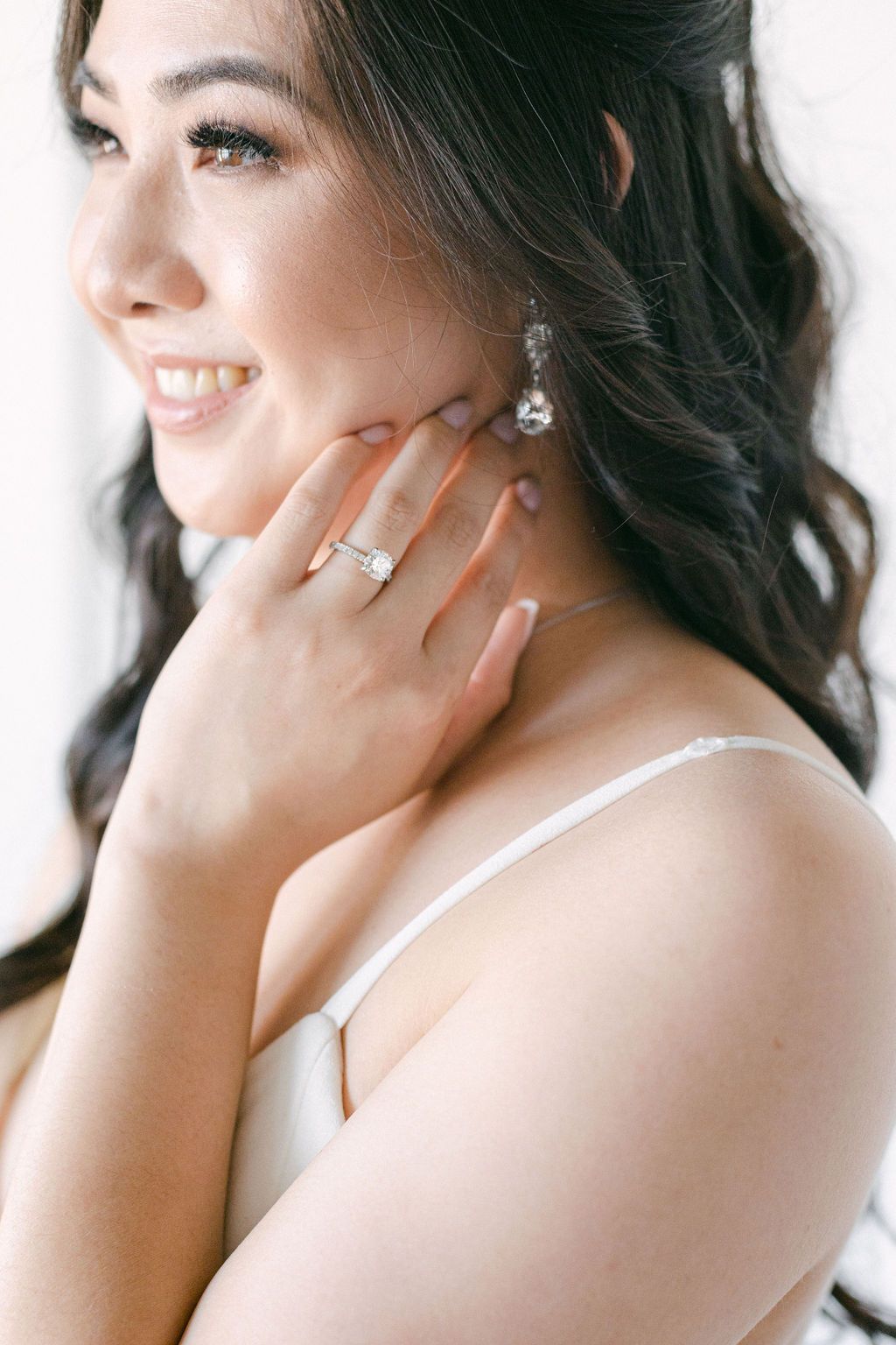Modern Asian Wedding in Vancouver BC, Bridal Hair & Makeup: hairstyle inspiration for the bride, half up half down with hairpiece