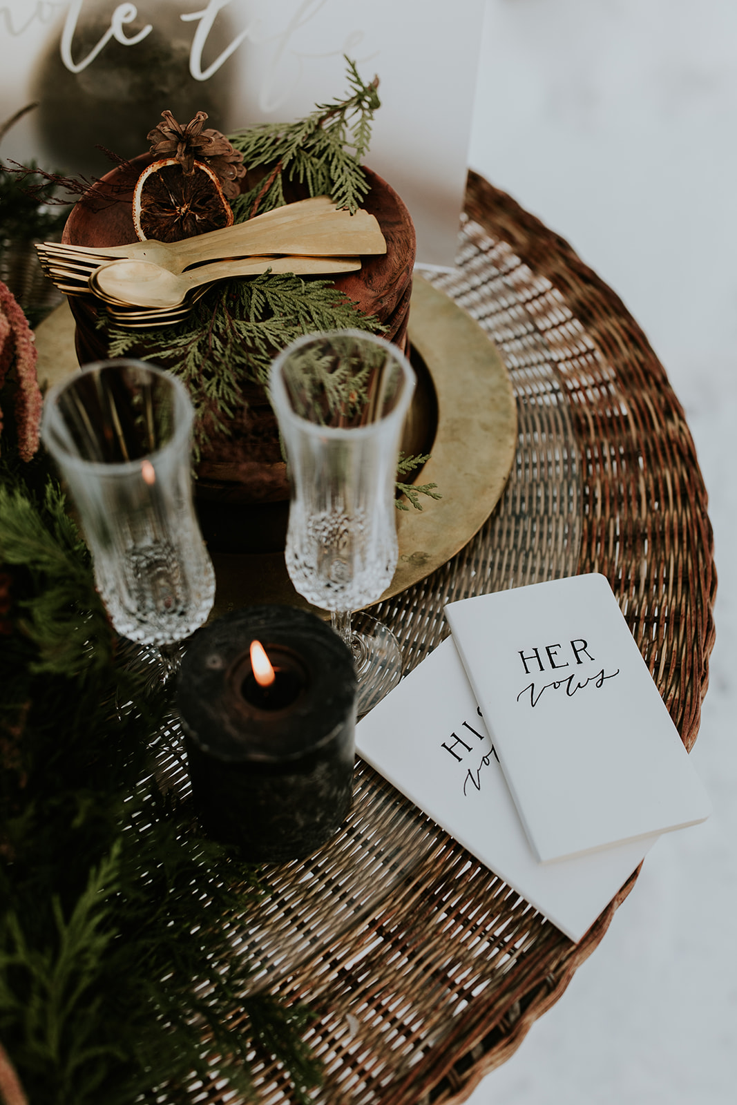 Romantic Chills & Fireside Thrills in This Spruce & Pine Winter BC Elopement - winter wedding inspiration, vow books