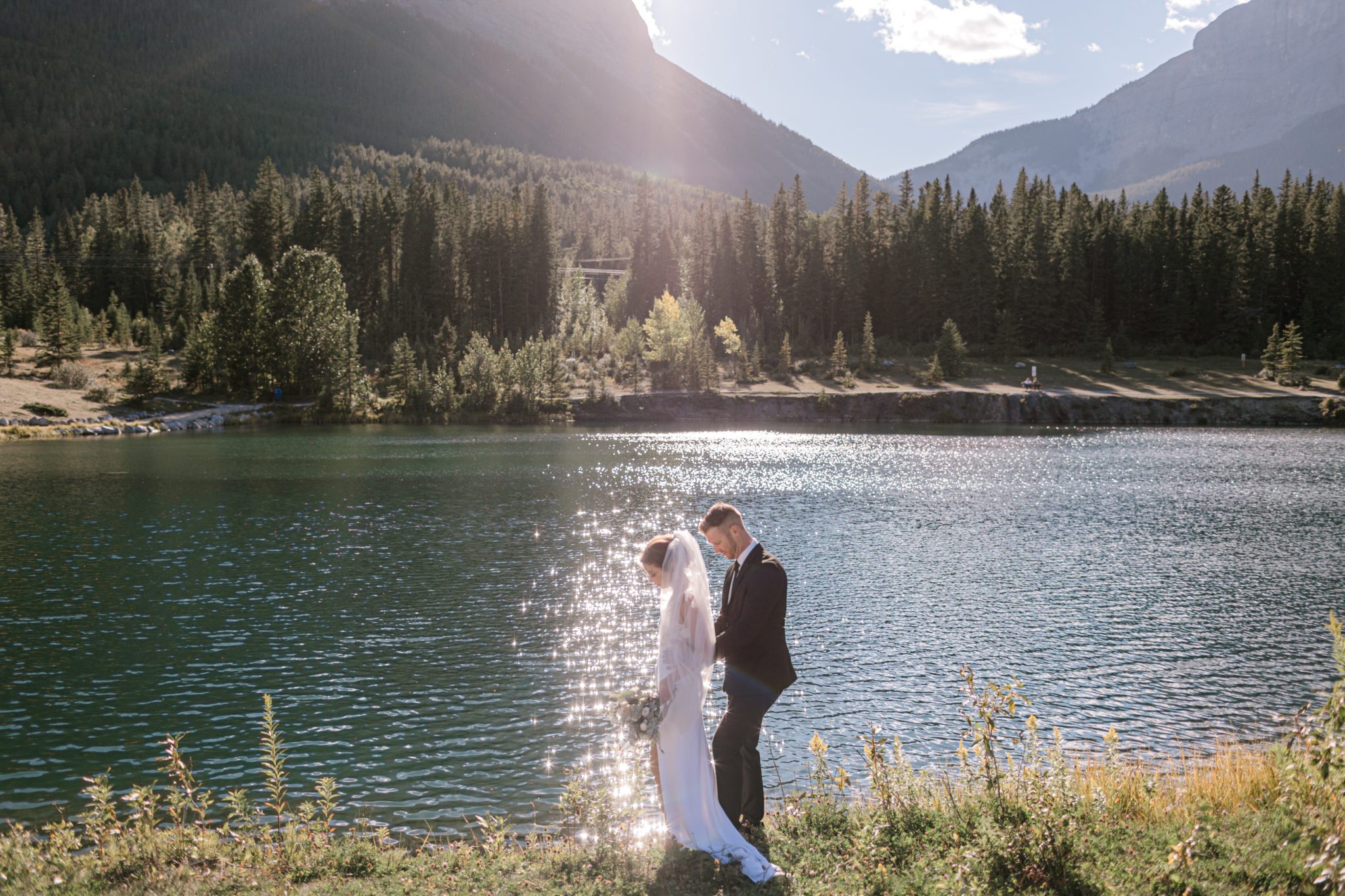 Classic outdoor September wedding in Canmore, Alberta.