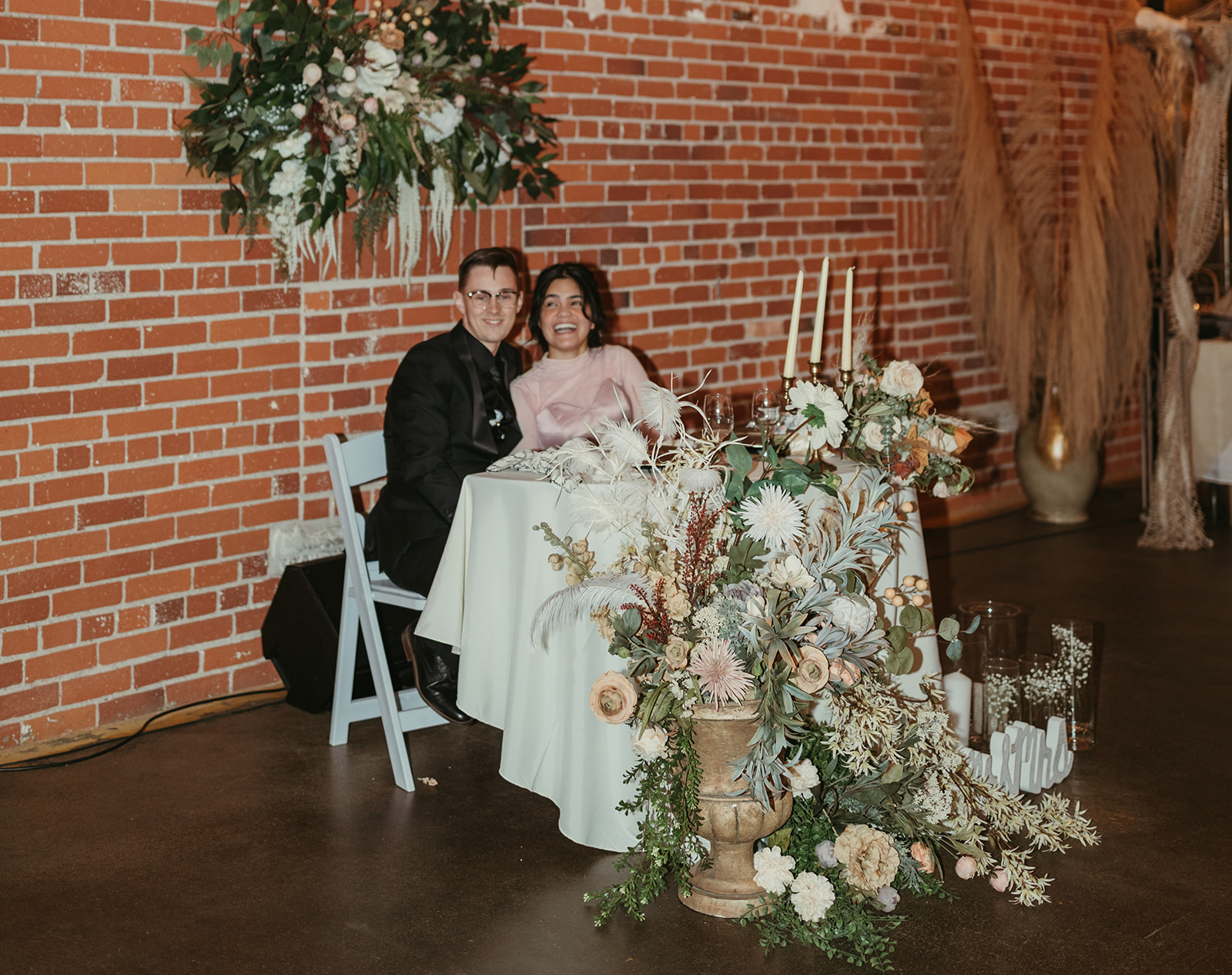 Sweetheart table at vintage inspired wedding, floral decor inspiration
