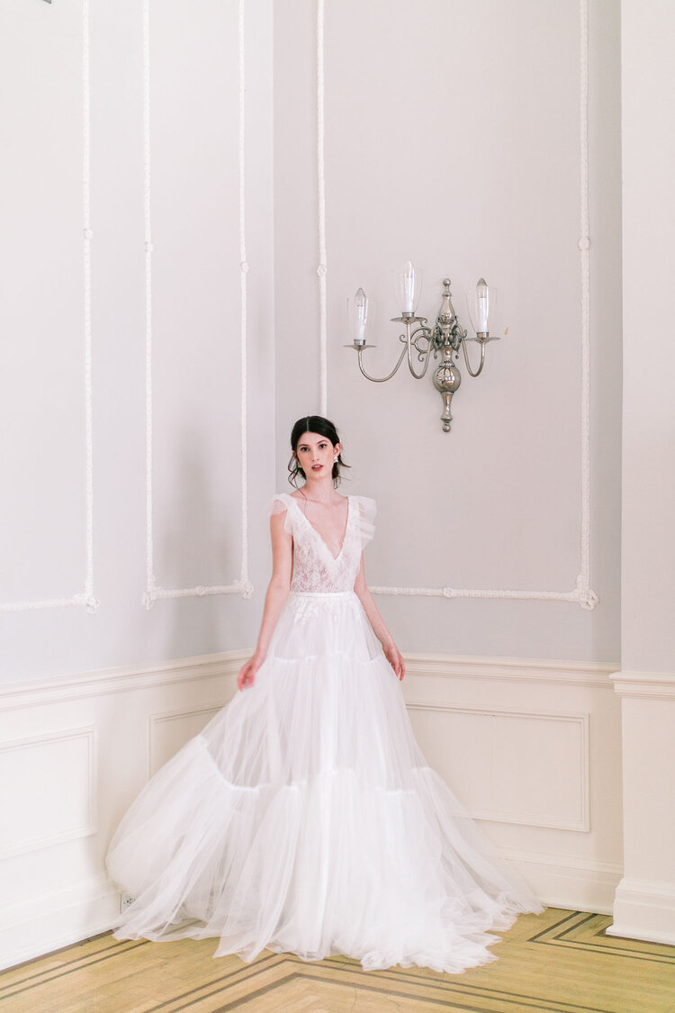 Feminine Fine Art Bridal gown inspiration from Canadian designer Steshaho, Canadian-made bridal
